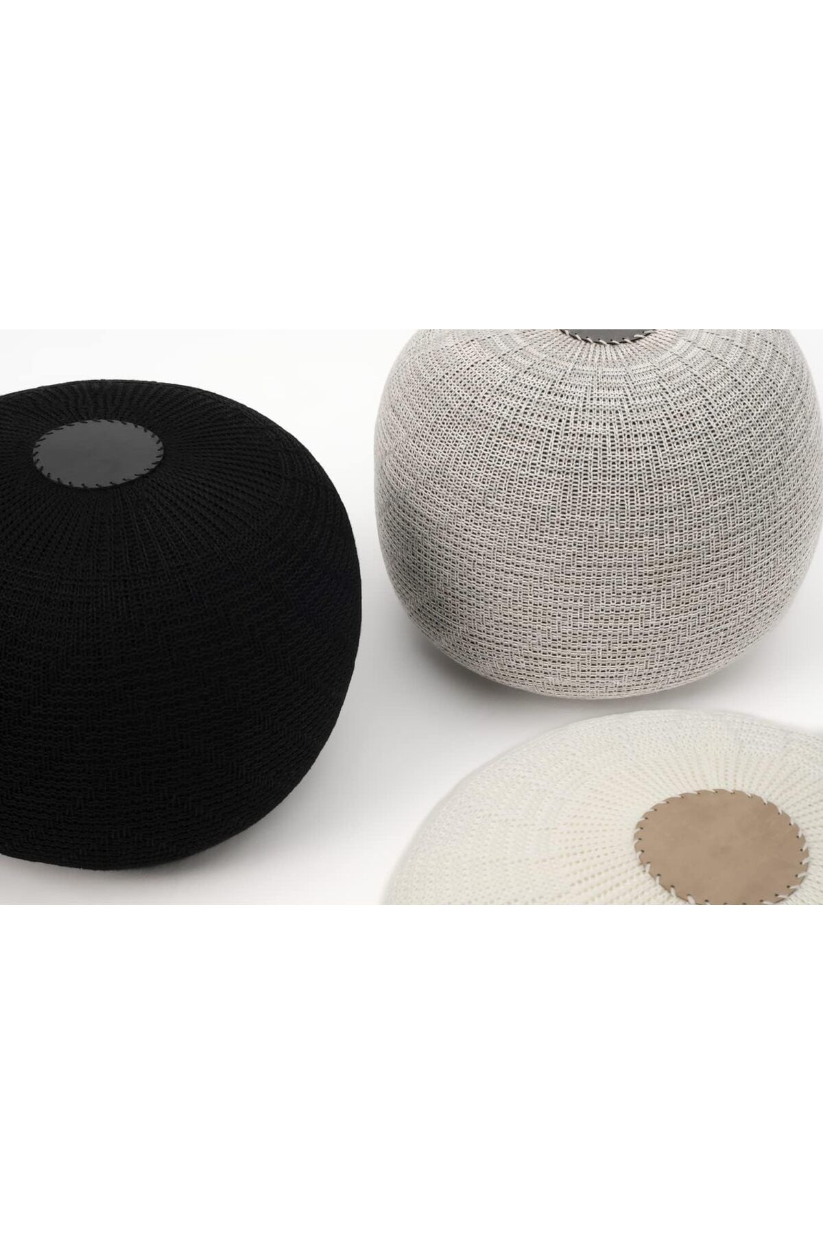 English Home-Pouf Hocker, Runder Pouf, Sitzhocker, Pouffe, Fußhocker, Strickpouf Hocker für Wohnzimmer 4