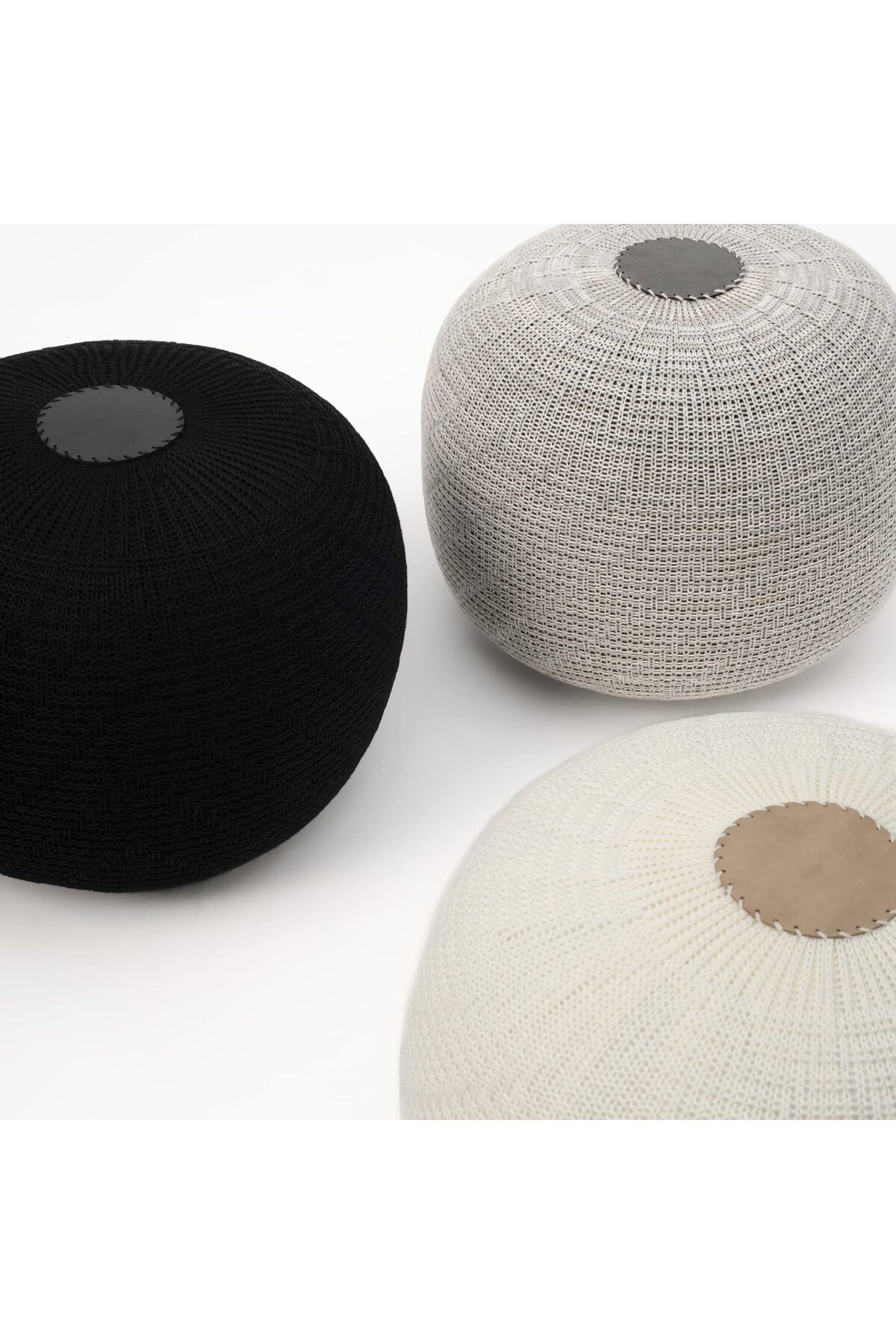 English Home-Pouf Hocker, Runder Pouf, Sitzhocker, Pouffe, Fußhocker, Strickpouf Hocker für Wohnzimmer 4