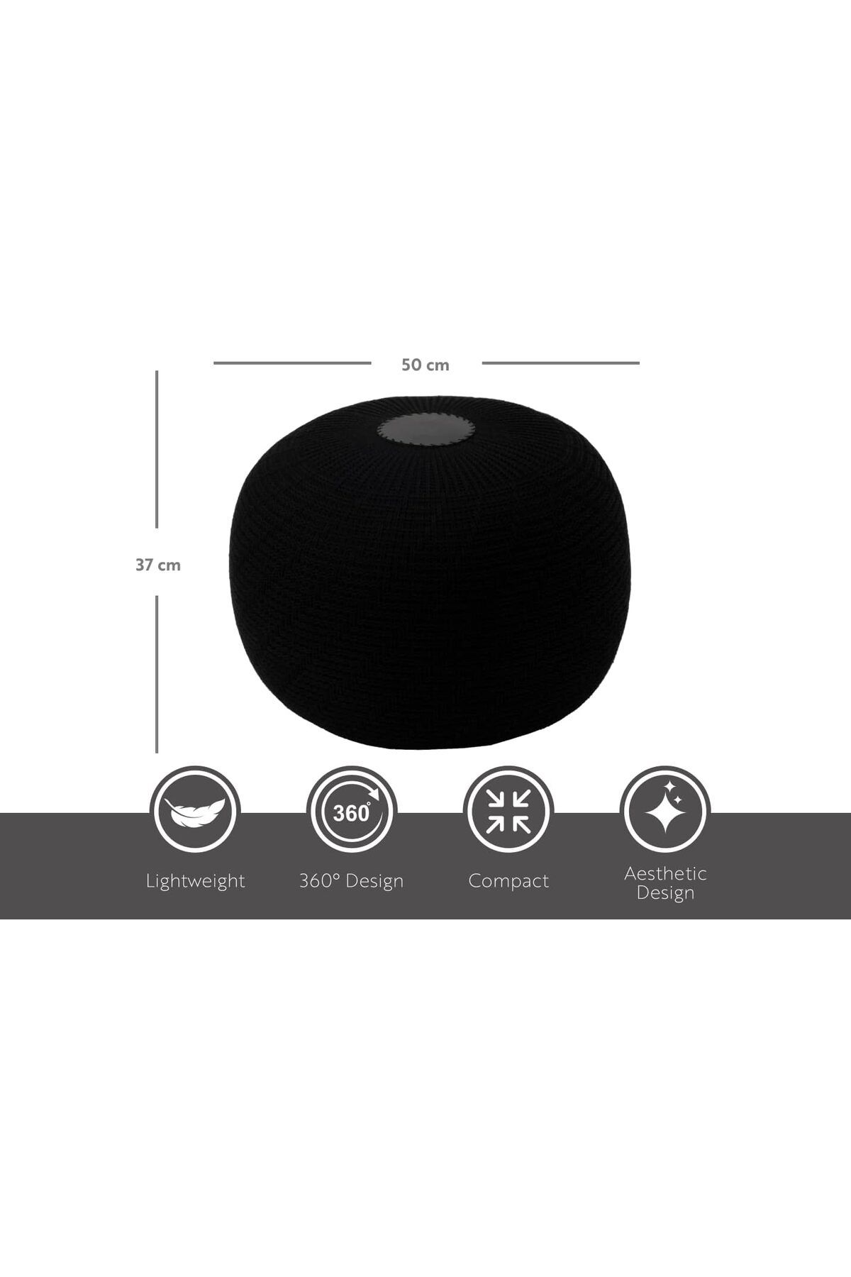 English Home-Pouf Hocker, Runder Pouf, Sitzhocker, Pouffe, Fußhocker, Strickpouf Hocker für Wohnzimmer 2