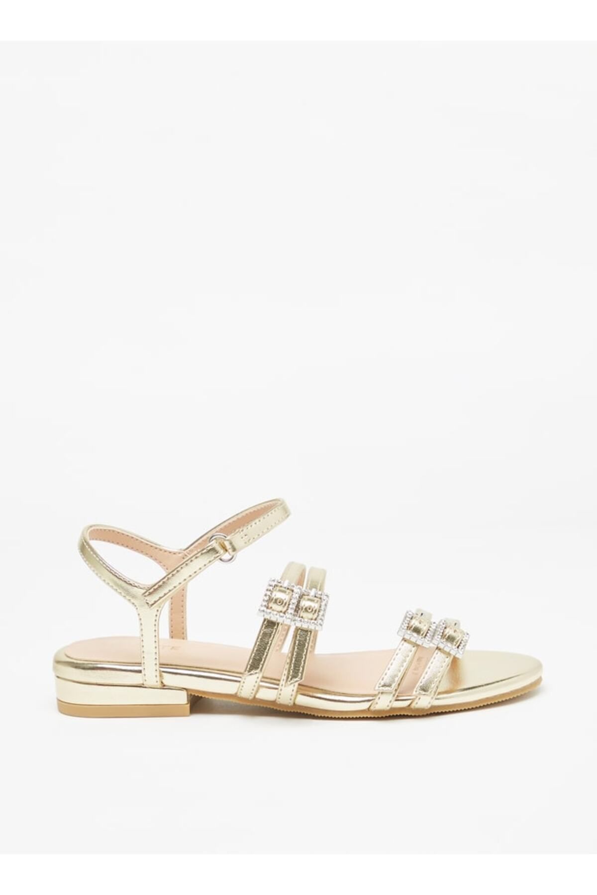 Celeste-Girls' Buckle Detail Sandals with Hook and Loop Closure 3