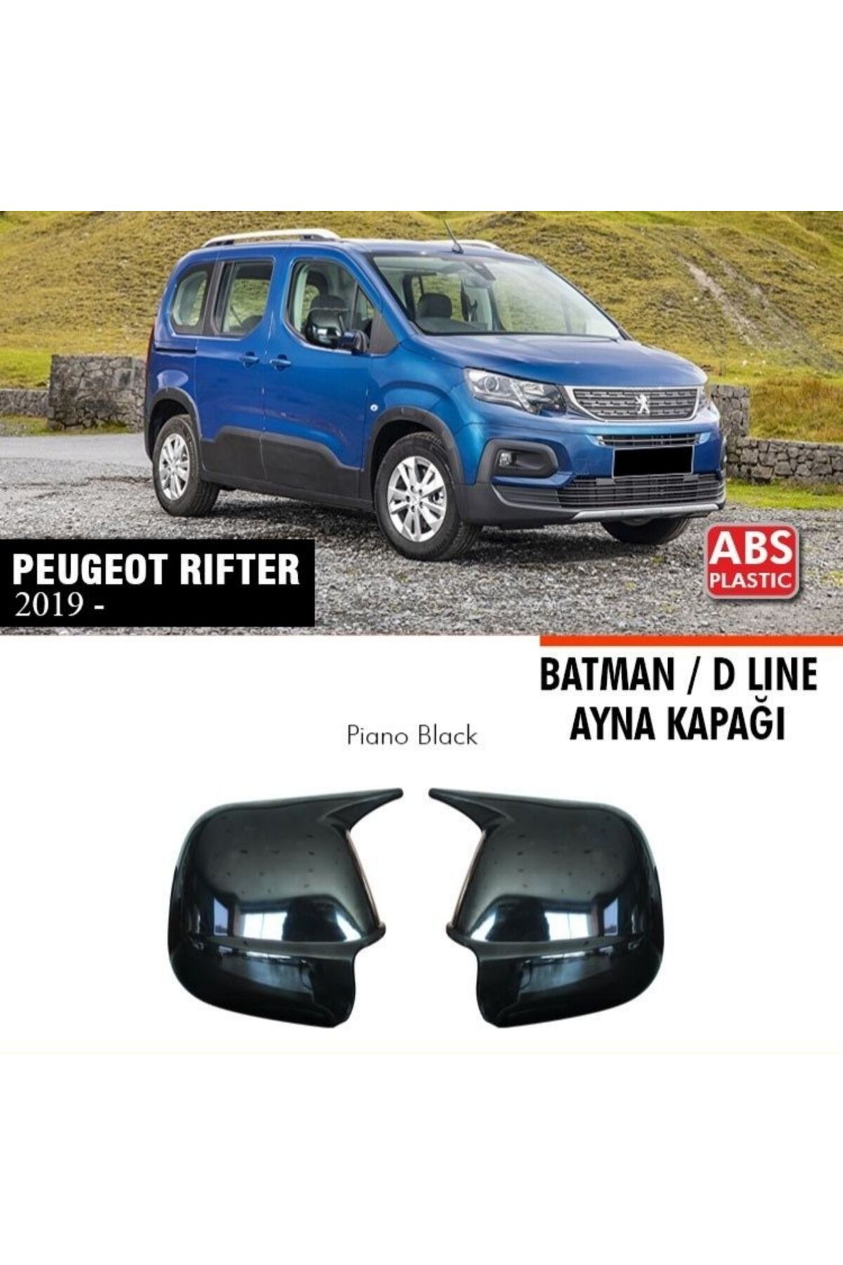 NamTuning Peugeot Rifter Batman Yarasa Ayna Kapağı Piano Black 2019+