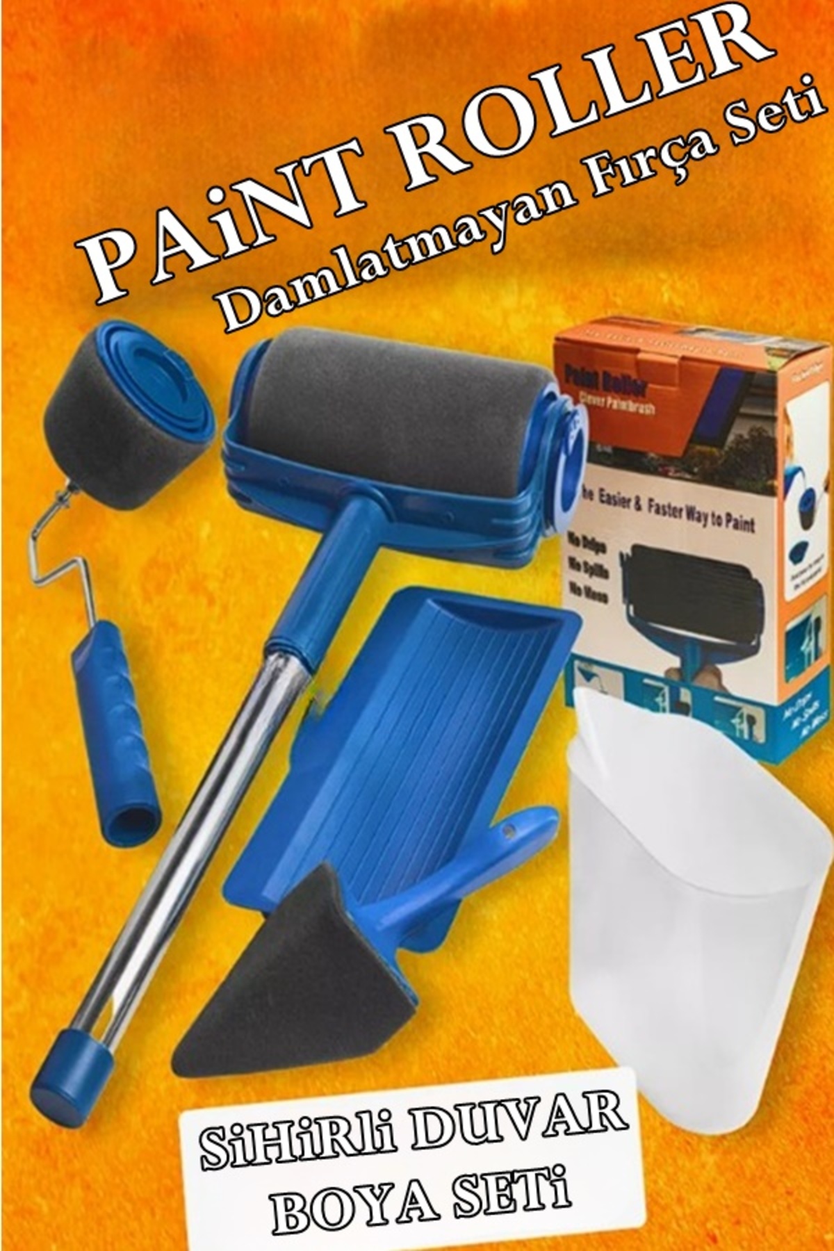 Dahaus Paint Roller Akıtmayan Boya Badana Seti Sopalı Hazır Boya Rulo