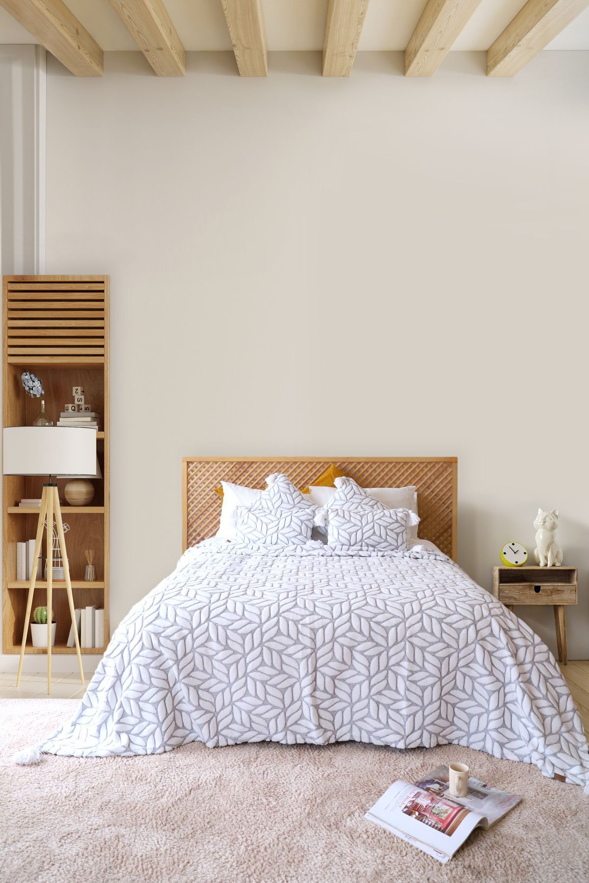 HAMUR-Scandinavian Bedspread Set Double Set Bohemian Punch Ponch Pattern Lotus Gray 4