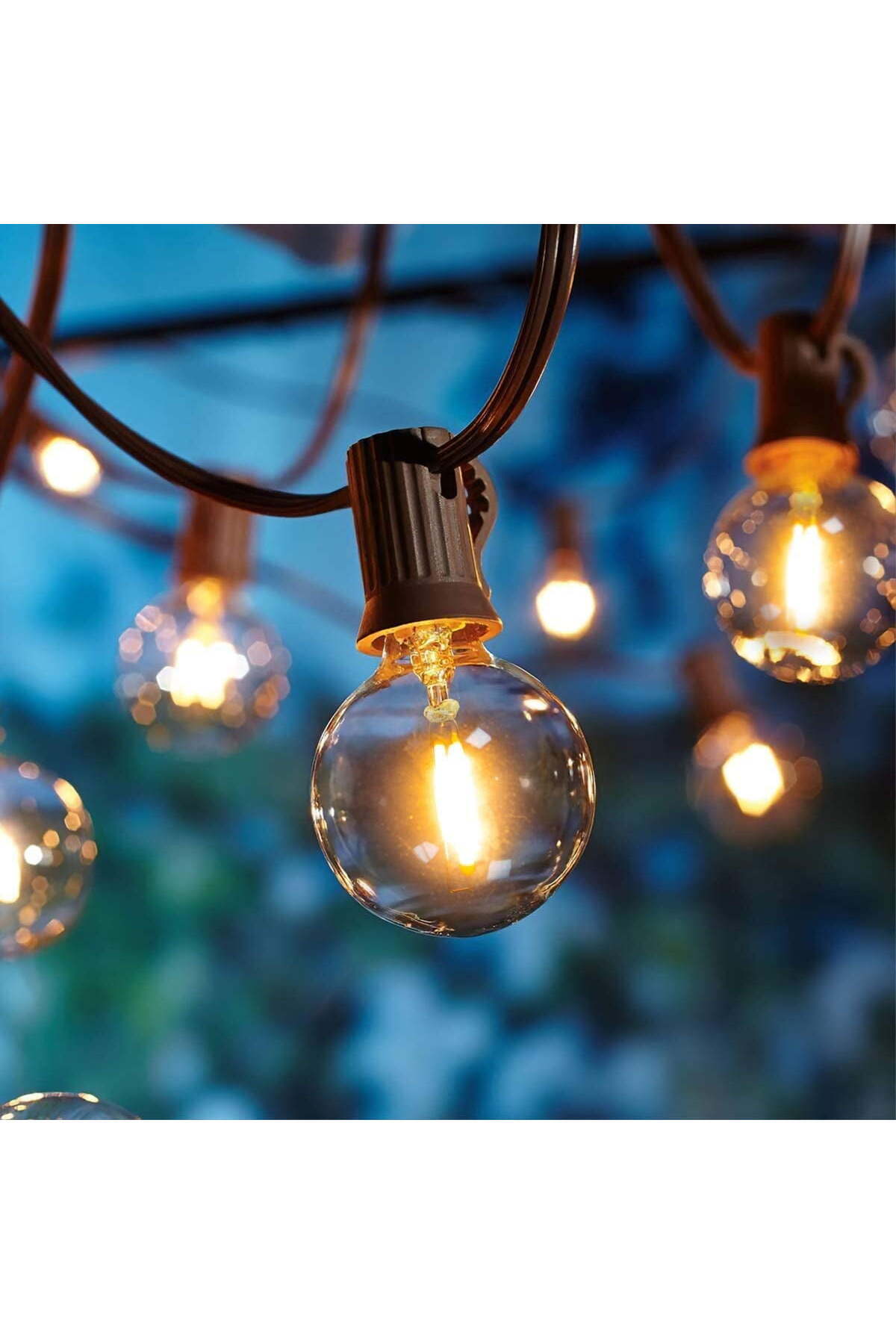 SD WORKS Solar G40 String Lights Güneş Enerjili Ampül Serisi 3 Metre 10 LED Lamba