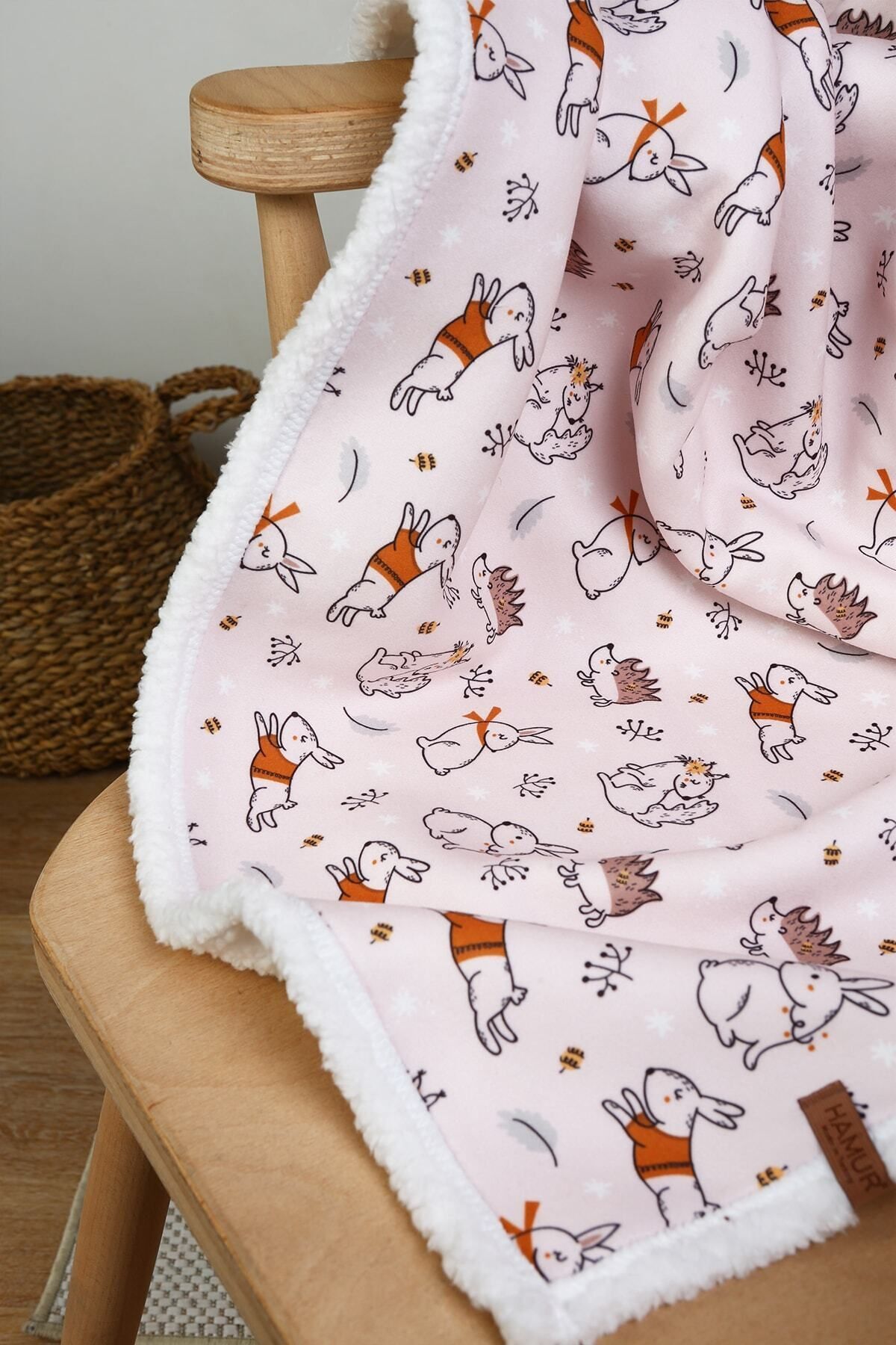 HAMUR-Fluffy Baby Blanket 80x100 Cm Tavs Powder Sheep Hair Blanket 2