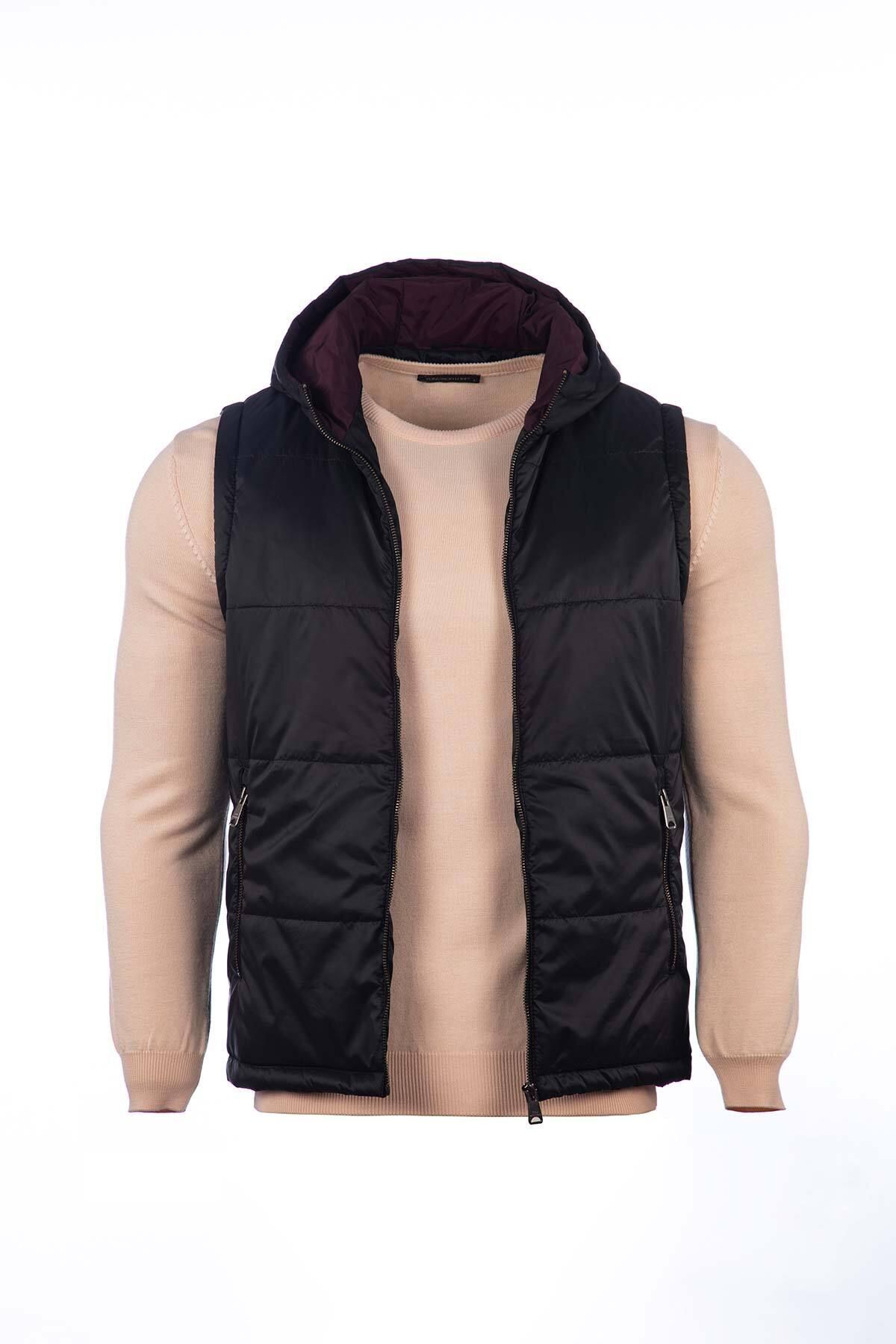 Tony Montana-Classic Pattern Hooded Puffer Vest 1