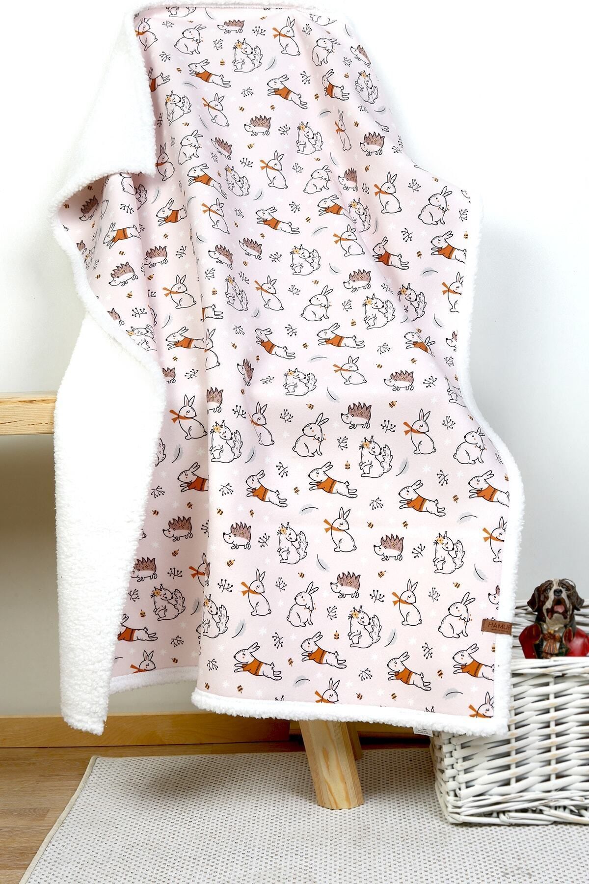 HAMUR-Fluffy Baby Blanket 80x100 Cm Tavs Powder Sheep Hair Blanket 5