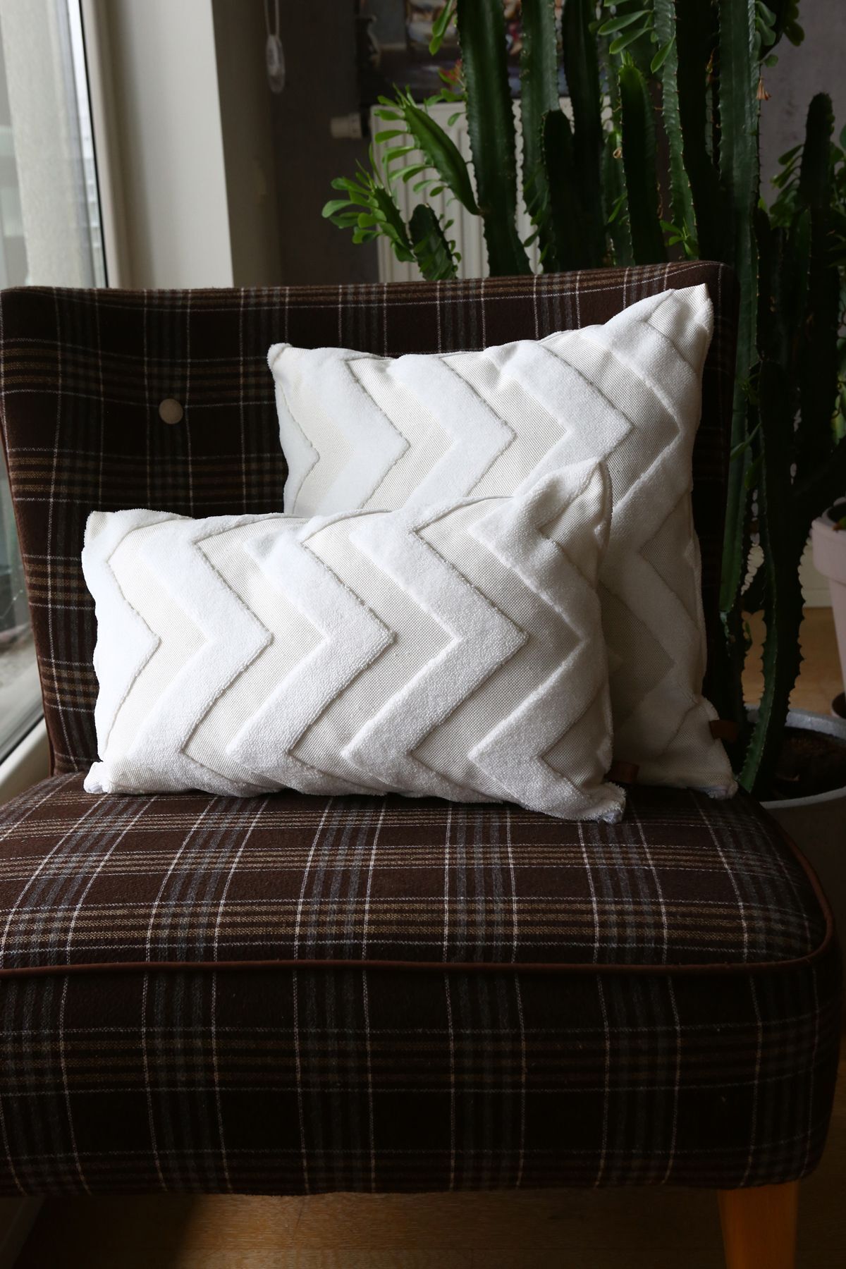 HAMUR-Bohemian Special Design Punch Punch Pattern Decorative Rectangular Throw Pillow Cover Line Ecru 4