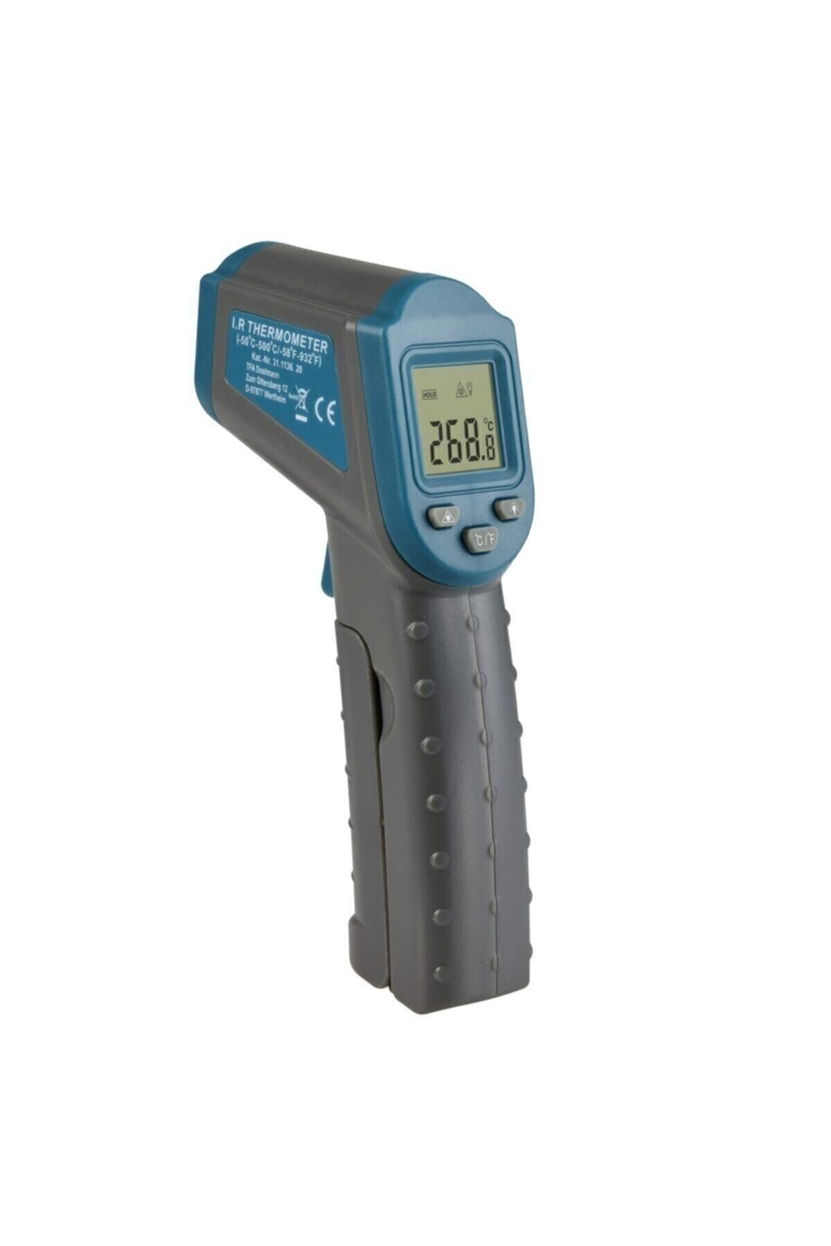 TFA Dostmann Lazerli Kızılötesi Infrared Termometre, Yüksek Isı -50 / +500 C° Sıcaklık Ölçer Turkuaz