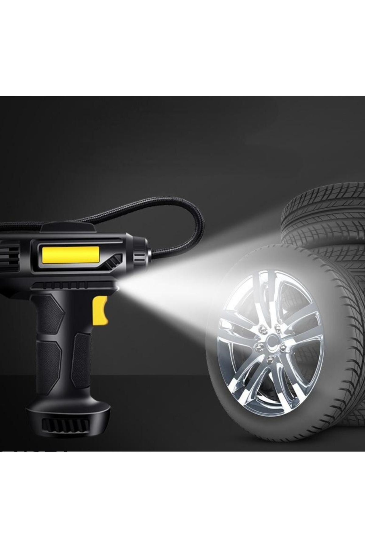 yakuppolt 4000mAh bataryalı Lastik Şişirme Pompası Taşınabilir Dijital Ekranlı kompresör Uyumlu