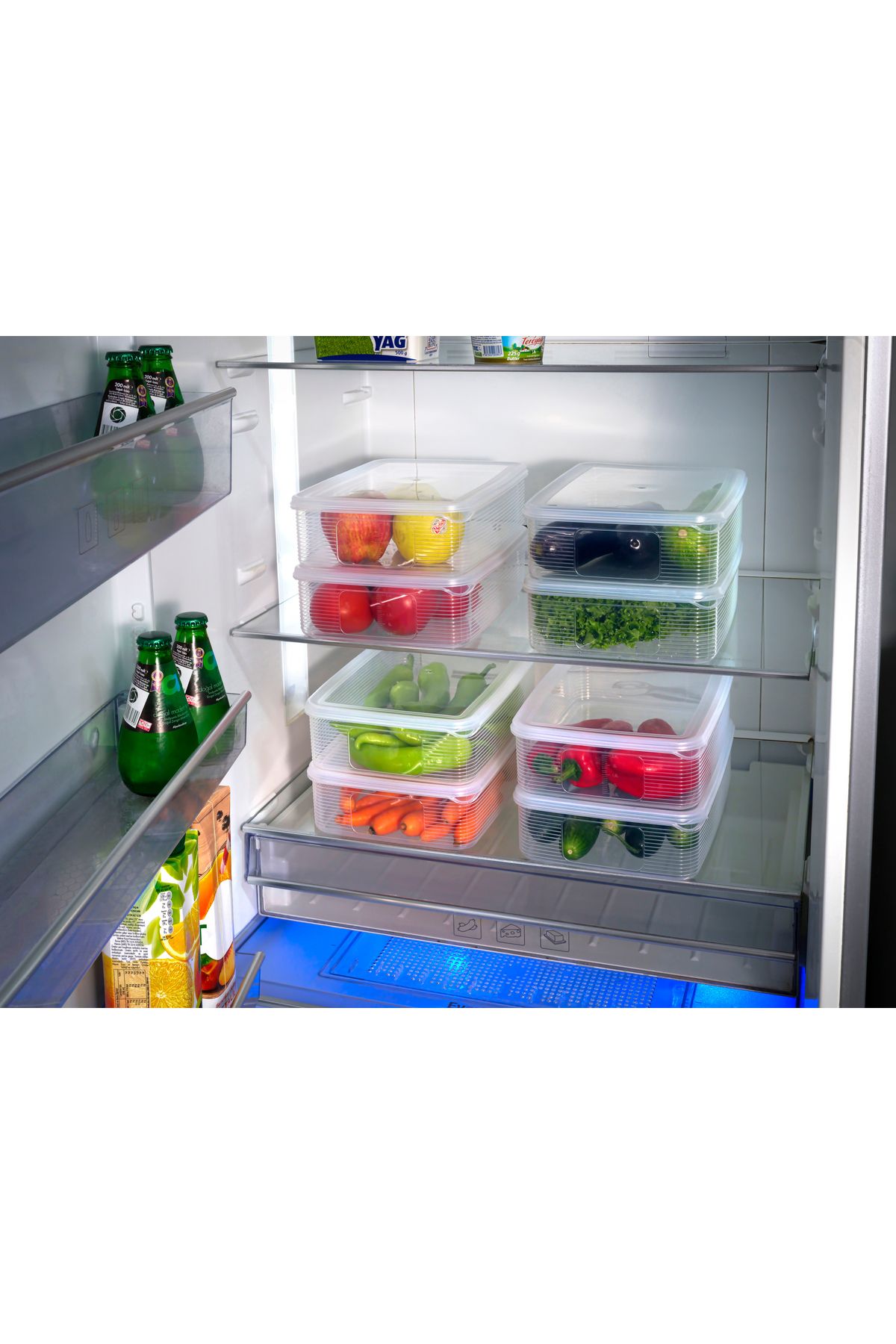 Ecolux-3.5 Lt Transparent Food Storage Set - 4 Large Rectangular Containers 7