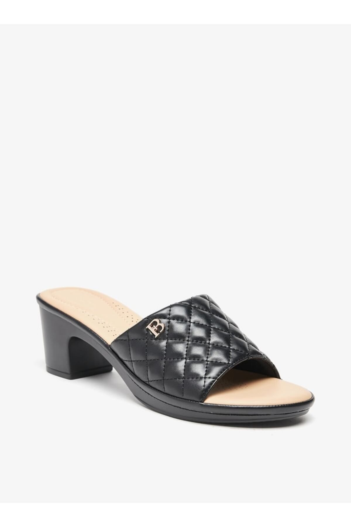 Flora Bella by Shoexpress-Quilted Block Heels Slip-On Sandals 1
