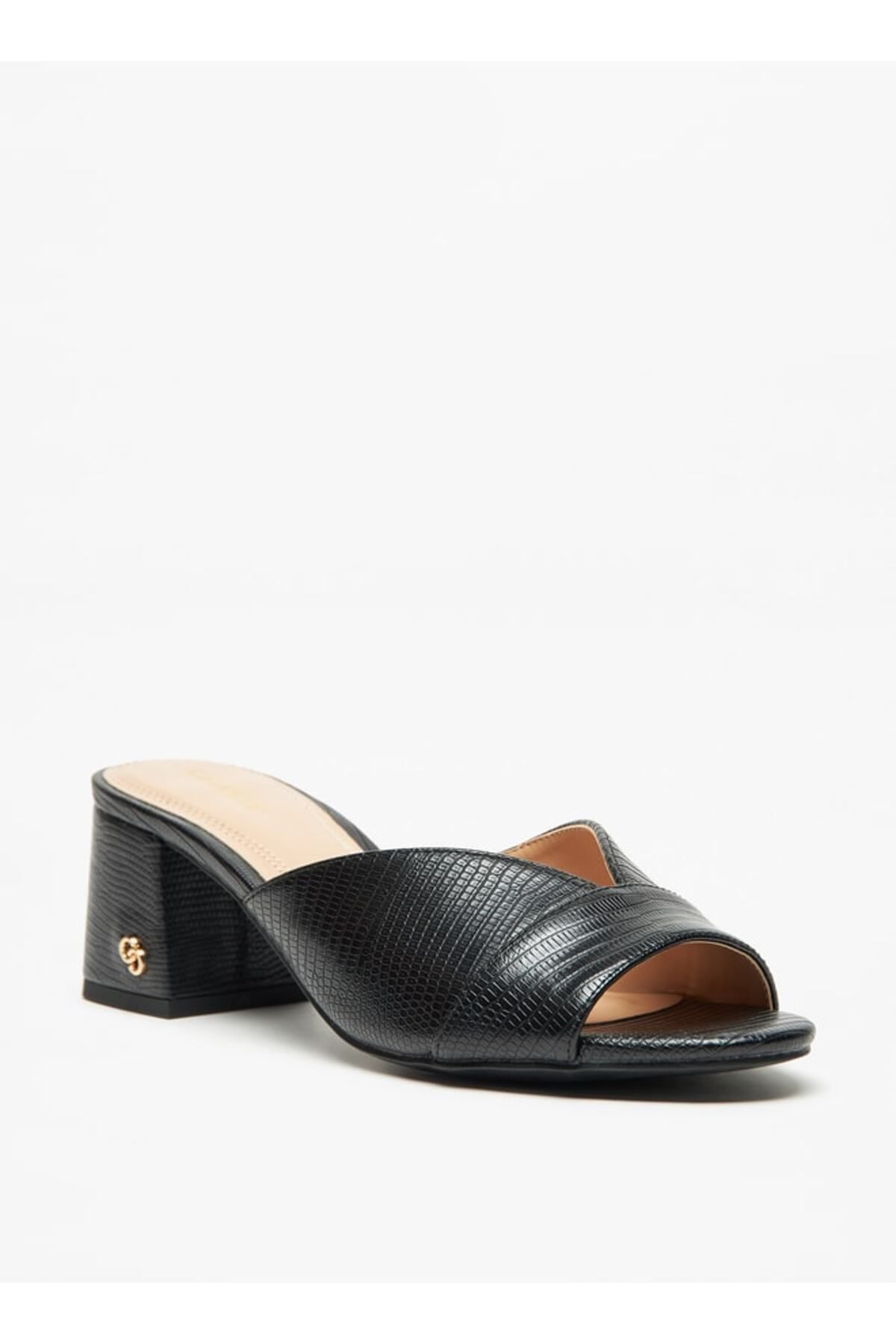 Celeste-Women's Textured Slip-On Sandals with Block Heel 1