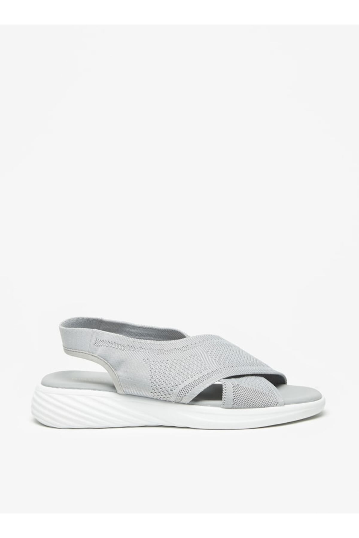 Flora Bella by Shoexpress-Textured Cross Strap Slip-On Flatform Sandals 3