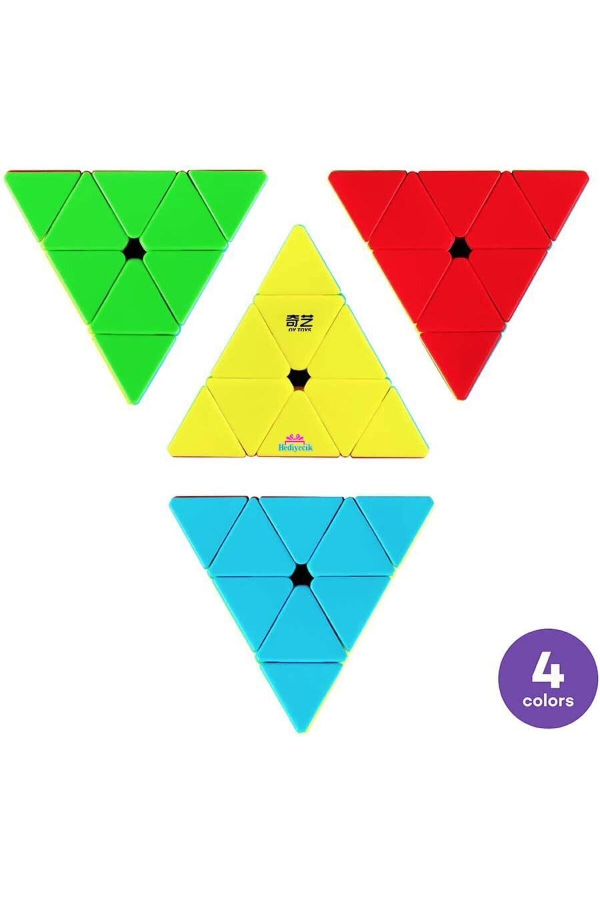 hediyecik-Qiyi Qiming S2 Pyraminx Intelligence Cube Rubik's Cube Non-Sticky 6