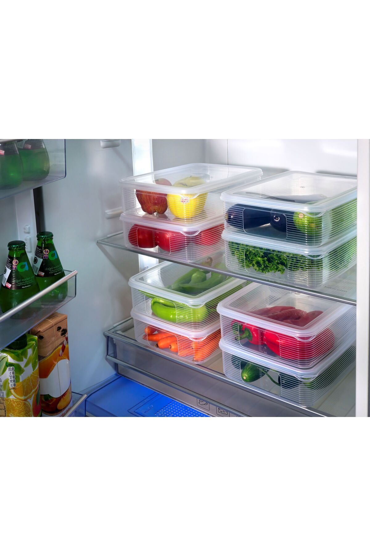 Ecolux-Vacuum 100% Leak Proof 10 Pieces Storage Container Set 3.5 Lt - Transparent - Freeze and Microwave 7