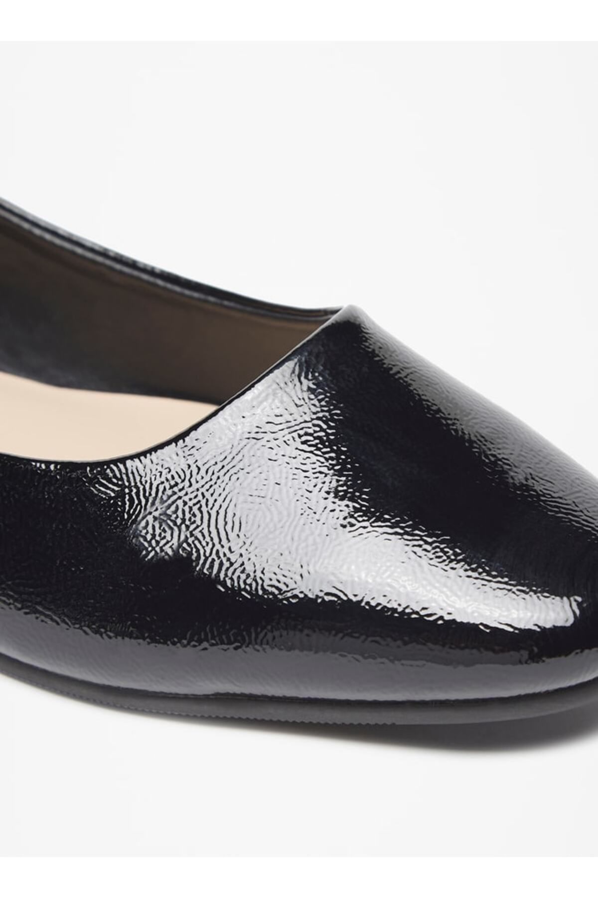 Flora Bella by Shoexpress-Textured Slip-On Ballerina Shoes with Block Heels 5