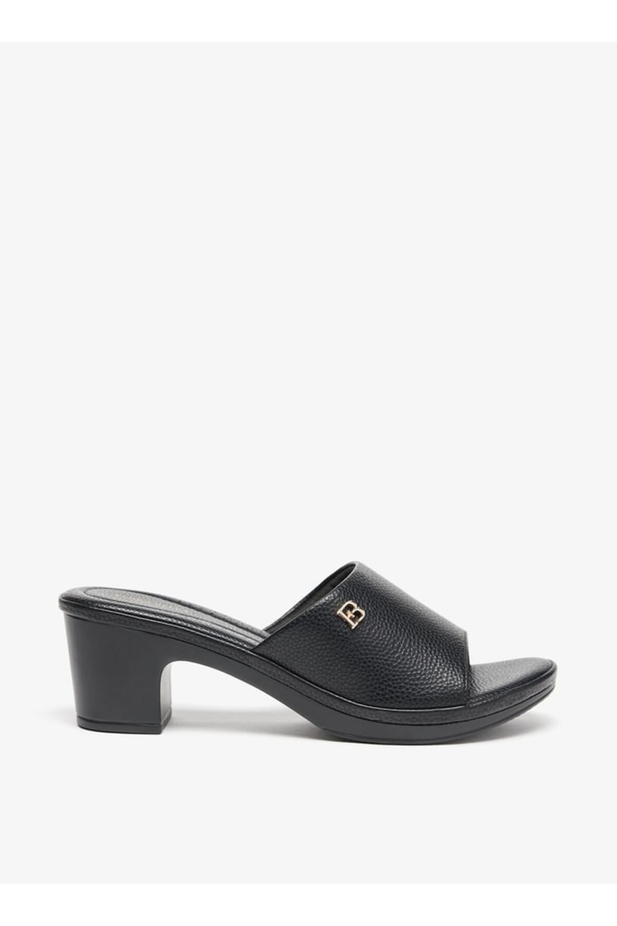Flora Bella by Shoexpress-Textured Slip-On Sandals with Block Heels 3