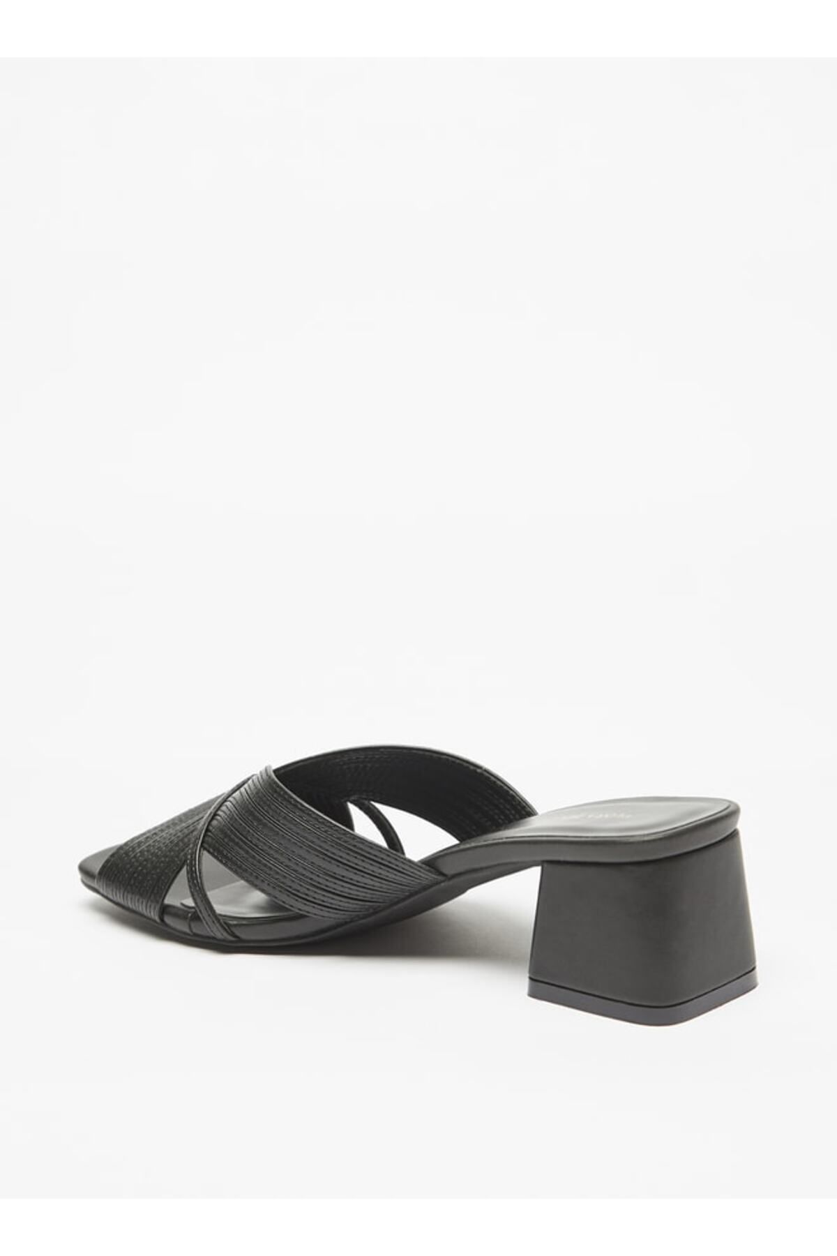 Flora Bella by Shoexpress-Textured Slip-On Sandals with Block Heels 2