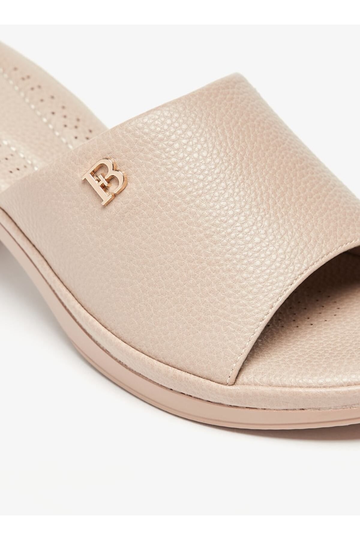 Flora Bella by Shoexpress-Textured Slip-On Sandals with Block Heels 5