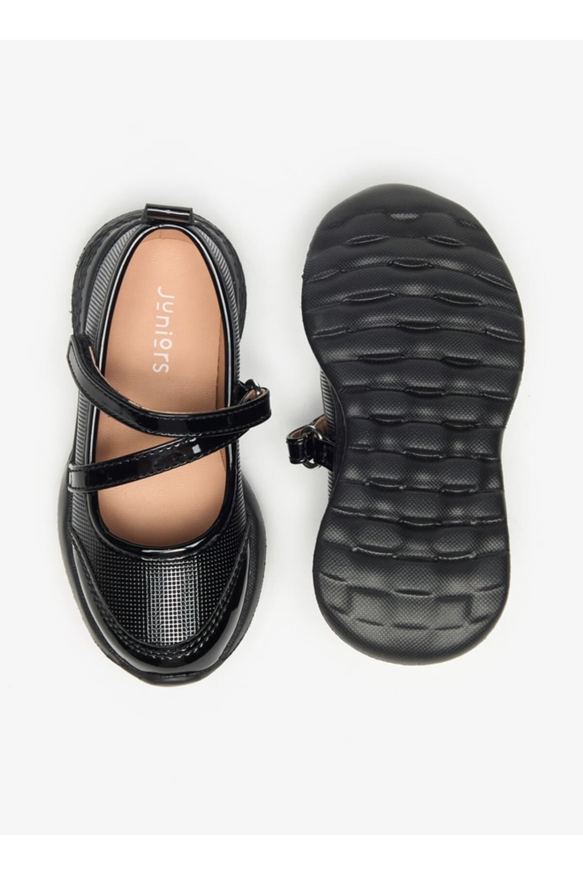 Juniors-Solid Mary Jane School Shoes with Hook and Loop Closure 4