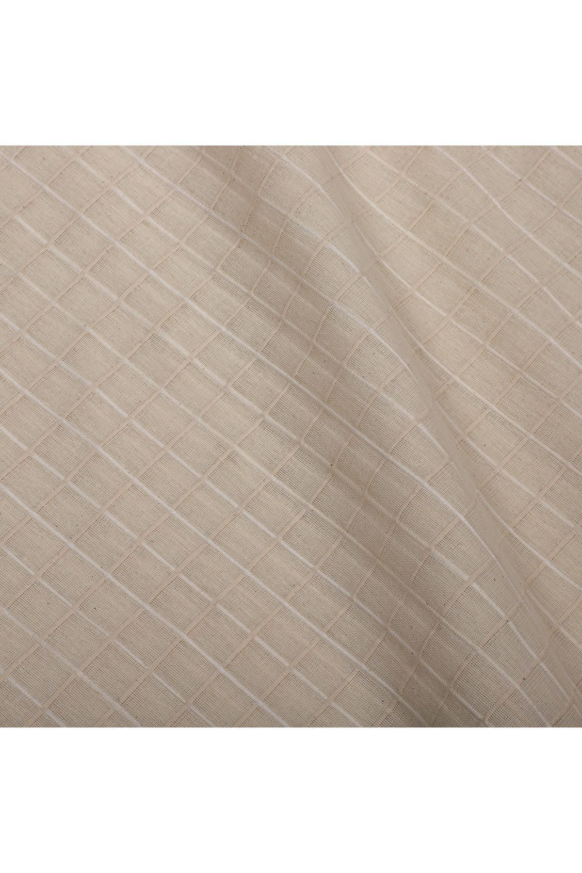 KAMİZ-Monika Raw Square Patterned Curtain-Table Cover-Runner-Punch-Authentic Fabric 3