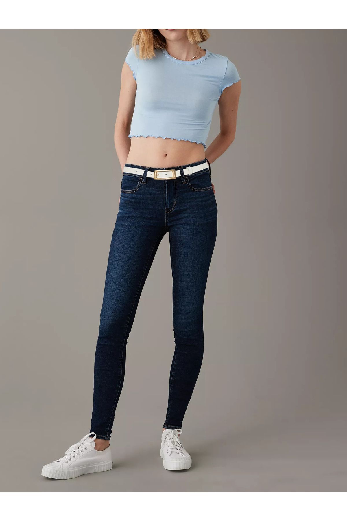 GoDeri-100% Genuine Leather, Gold Color Buckle Thin 2 cm Milk White Women's Belt; Dress, Pants Belt_dikd 6