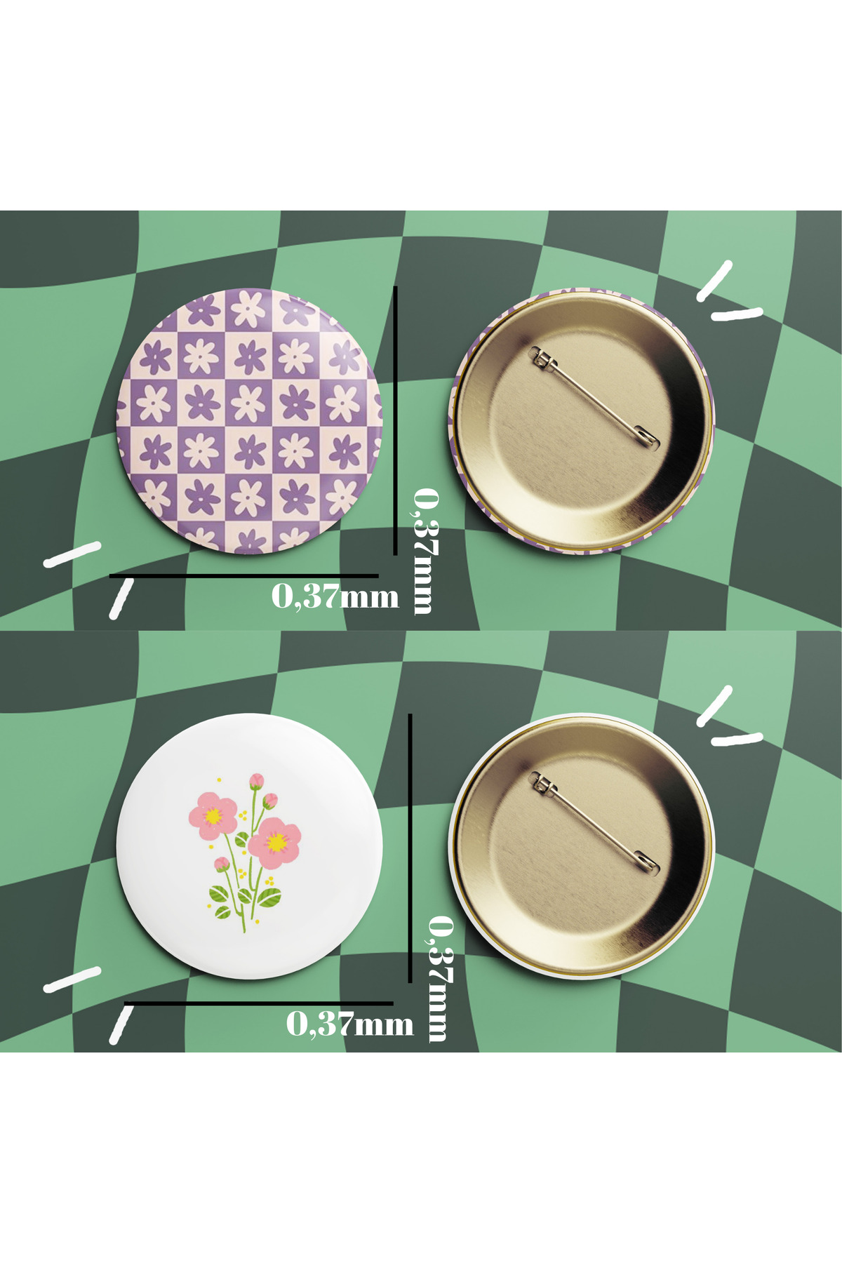 sweet cozy badge set of 2 with flowers