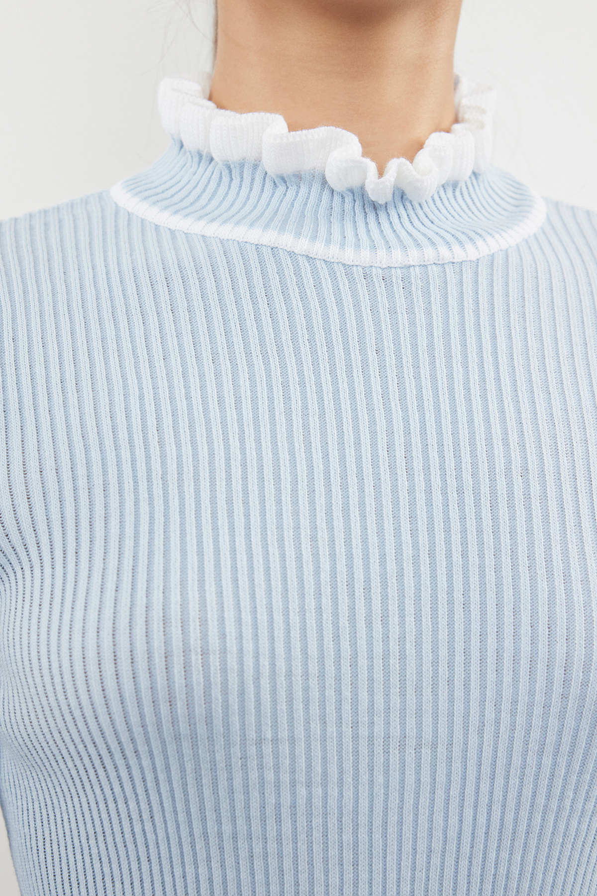 Trendyol Collection Light Blue Block Patterned Knitwear Sweater - TWOAW22KZ1250