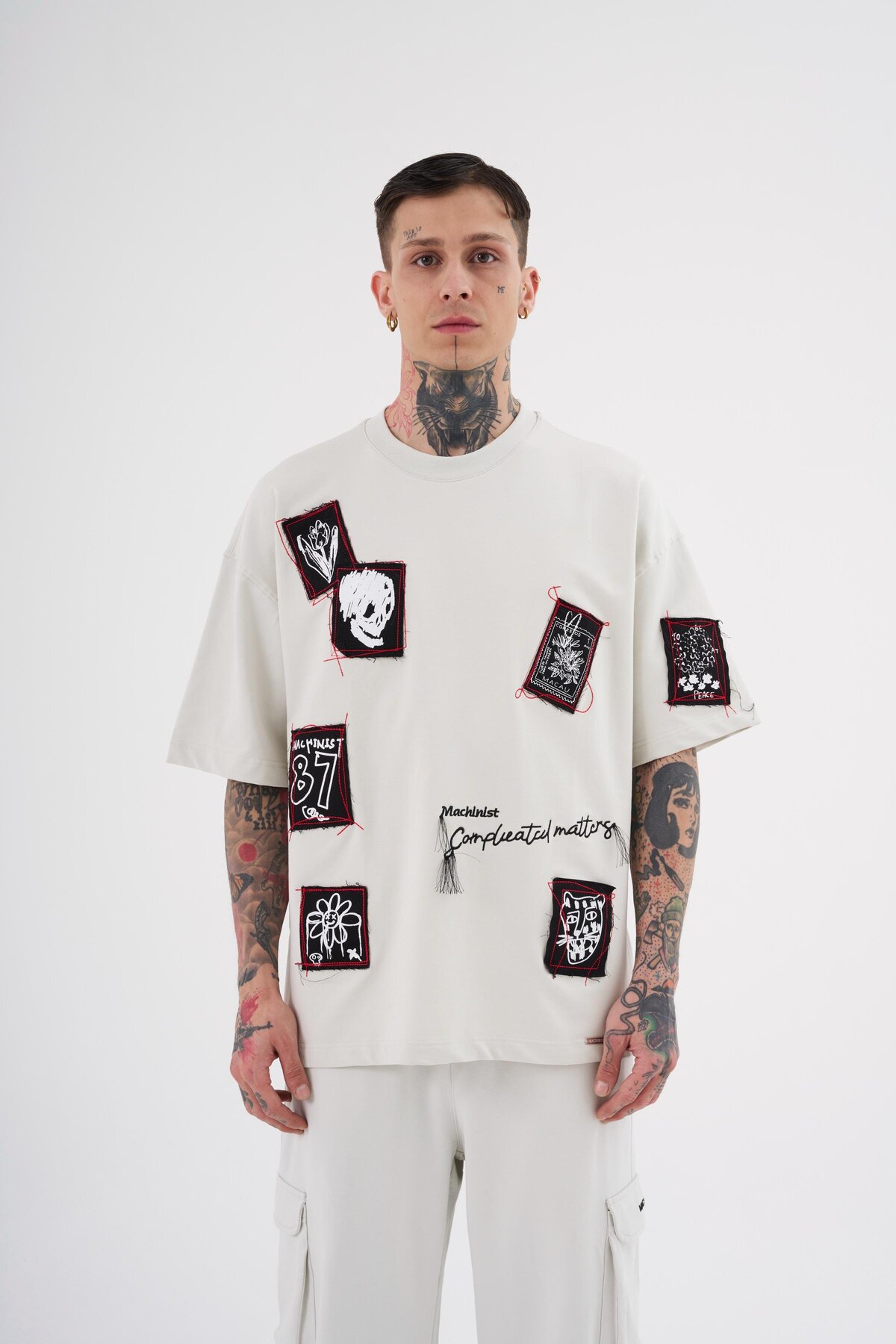 تیشرت مردانه اکرو سایز وصله دار چاپ شده