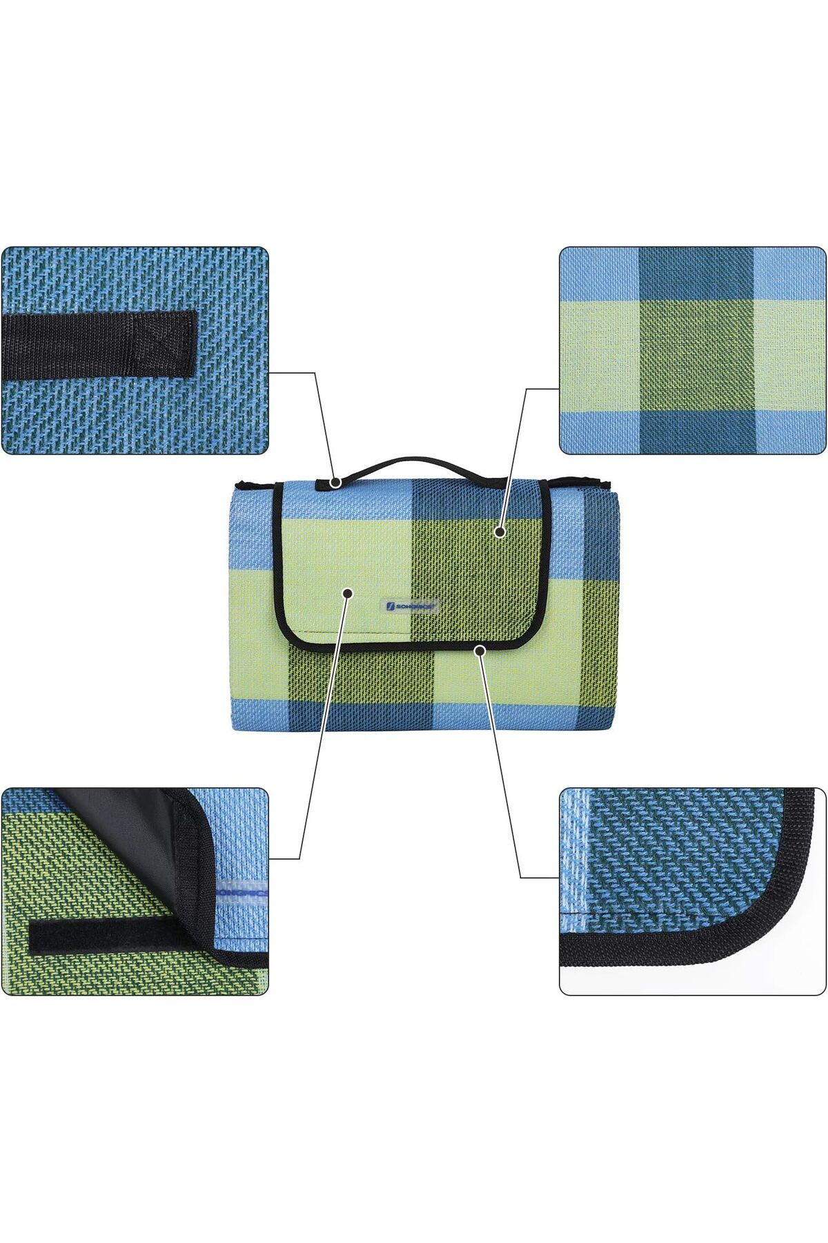 SONGMICS Is Izoleli Su Gecirmez Piknik Ortusu Ta ma Sapl Plaj Ortusu Gcm50c 195 X 150 Cm Mavi Fiyat Yorumlar Trendyol