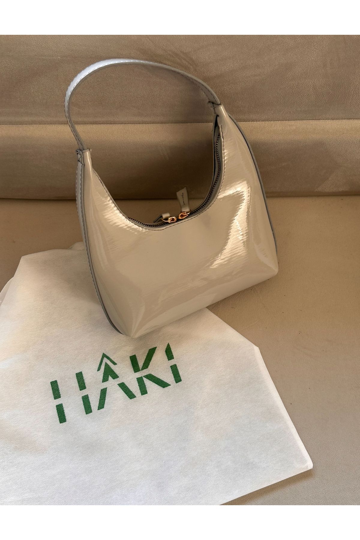Gigi Baguette Bag Haki with Dust Bag