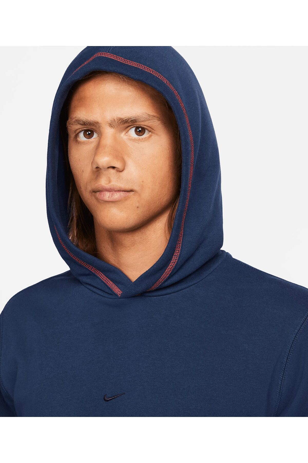 نایکی سویشرت مردانه آبی سرمه ای یقه دار DC9024-410 M NK FC FLC HOODIE