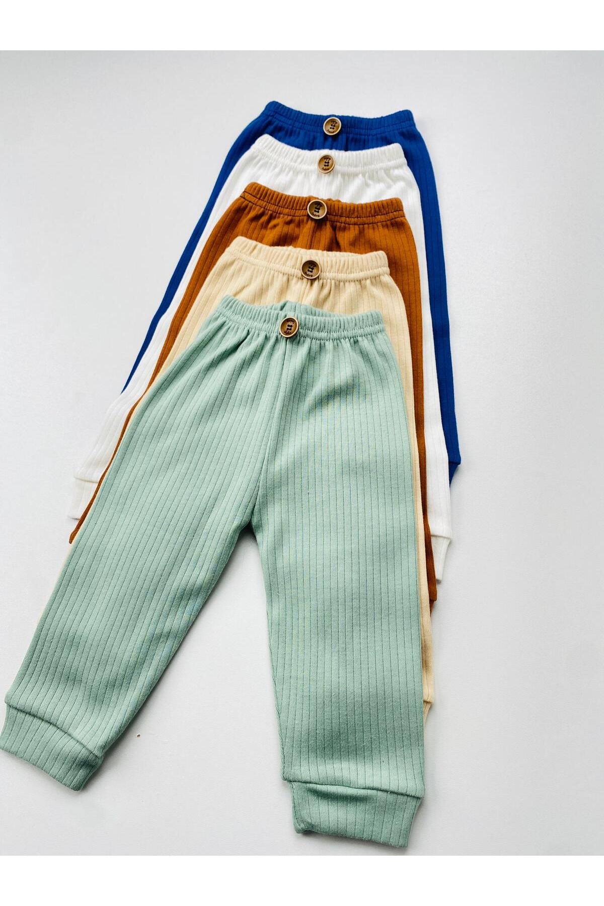 EFU BABY 5'li %100 Pamuklu Raporlu Beli Lastikli Basic Pantolon fotoğrafı 2 (önizleme)