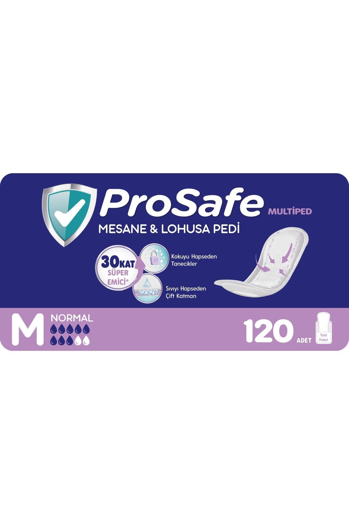 PROSAFE Multiped Lohusa ve Mesane Pedi Normal 120 Adet (10X12)