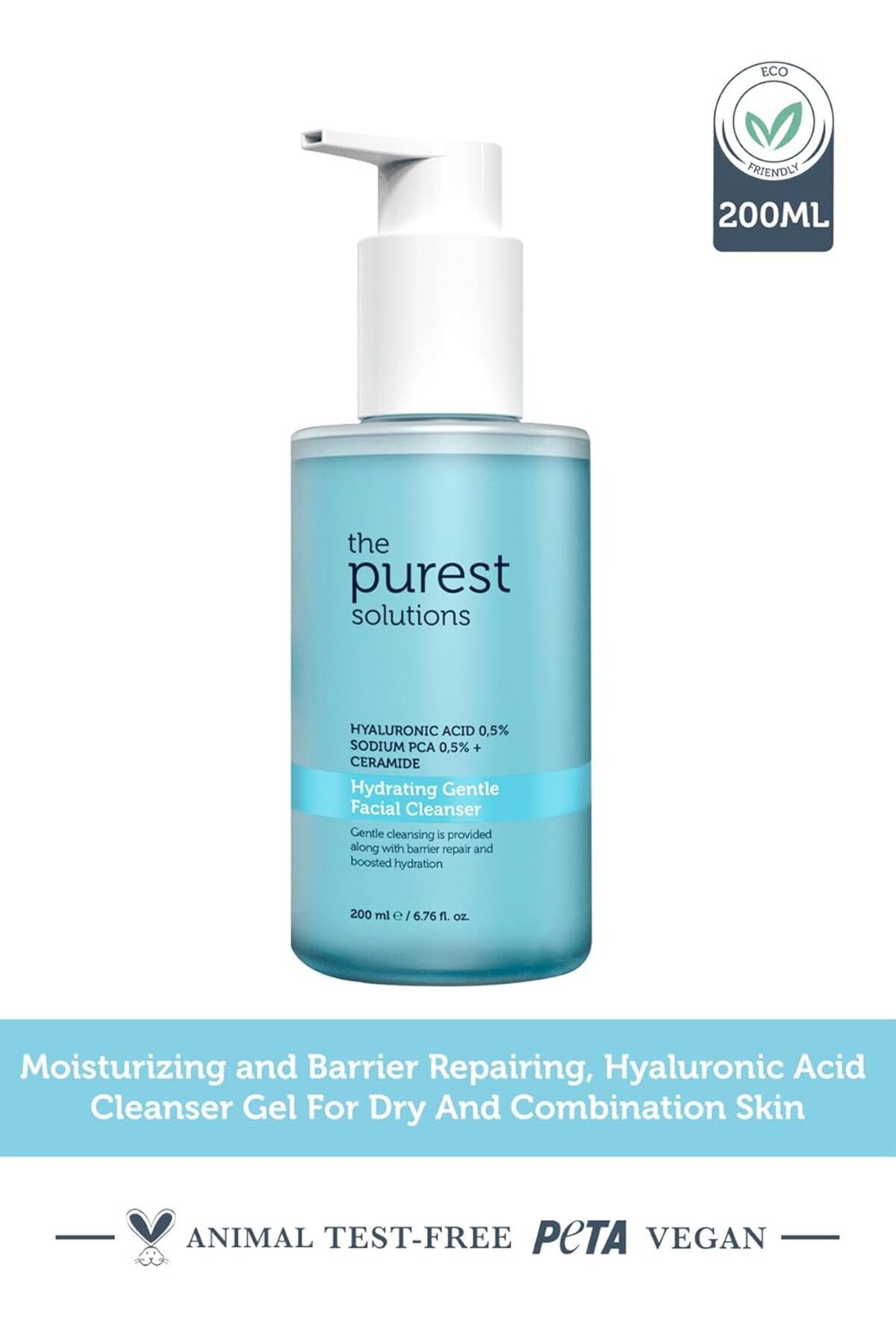 The Purest Solutions-The Purest Solutions Demachiant hidratant delicat pentru față (0,5% acid hialuronic și 0,5% sodiu PCA Cerami 2