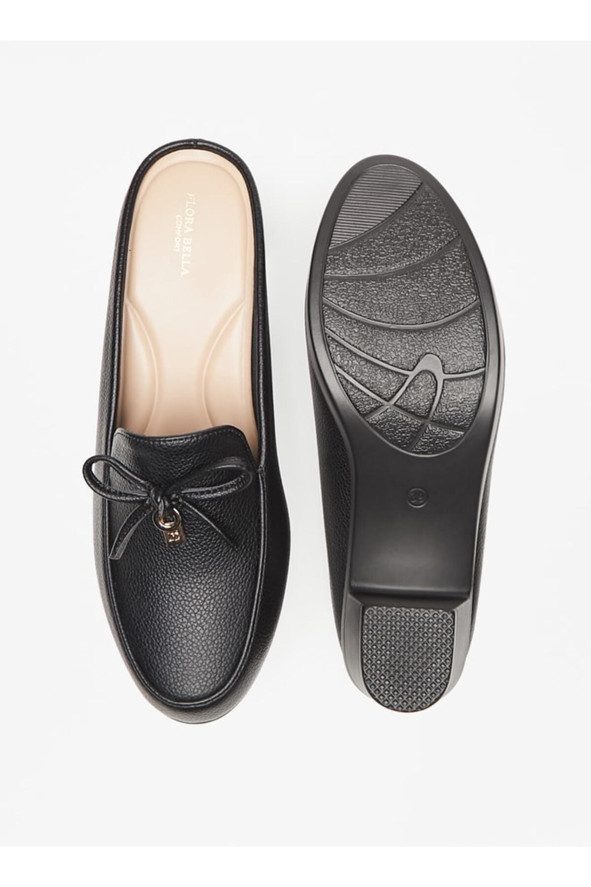 Flora Bella by Shoexpress-Bow Accent Slip-On Mules with Block Heels 4