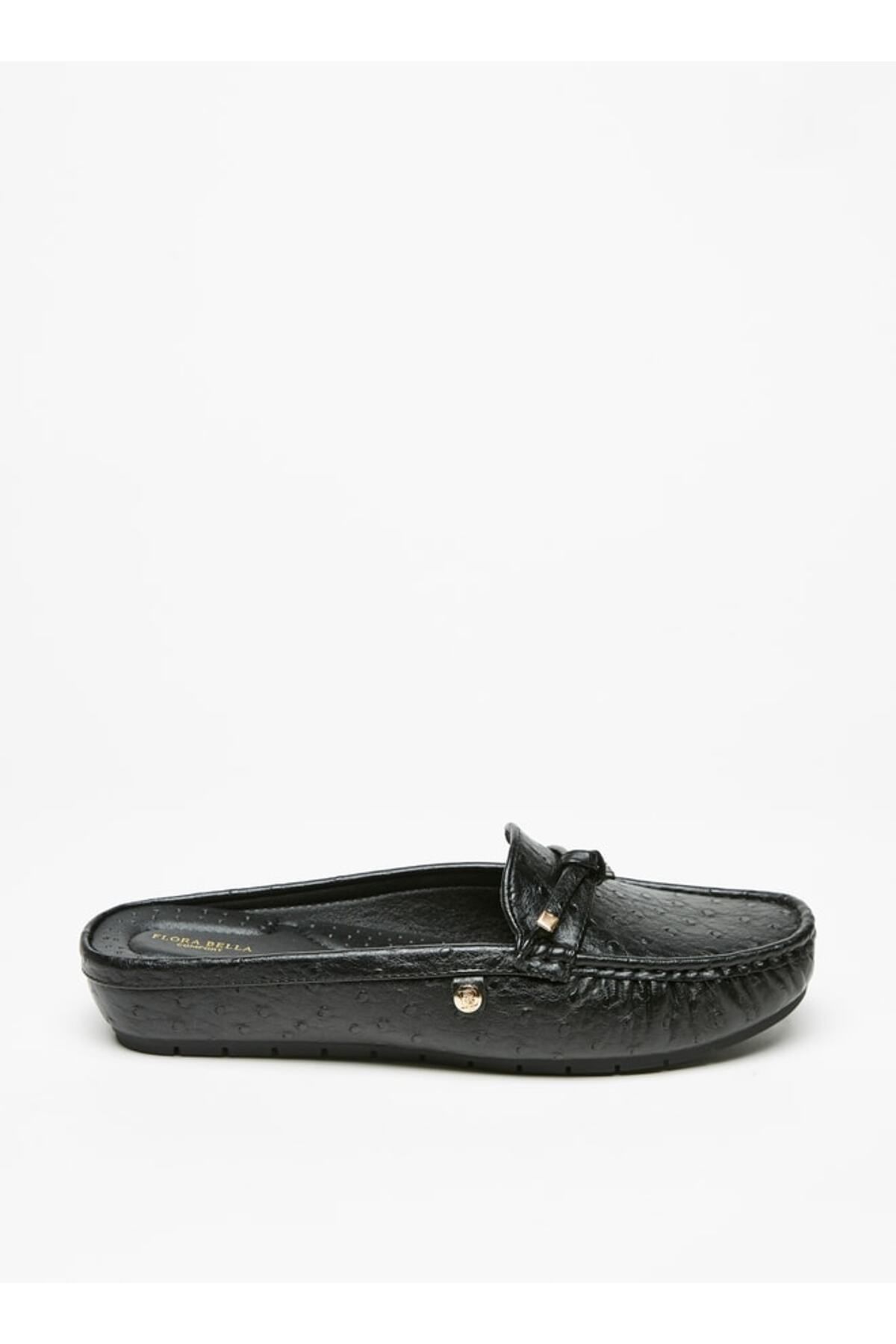 Flora Bella by Shoexpress-Textured Slip-On Mules with Knot Accent 3