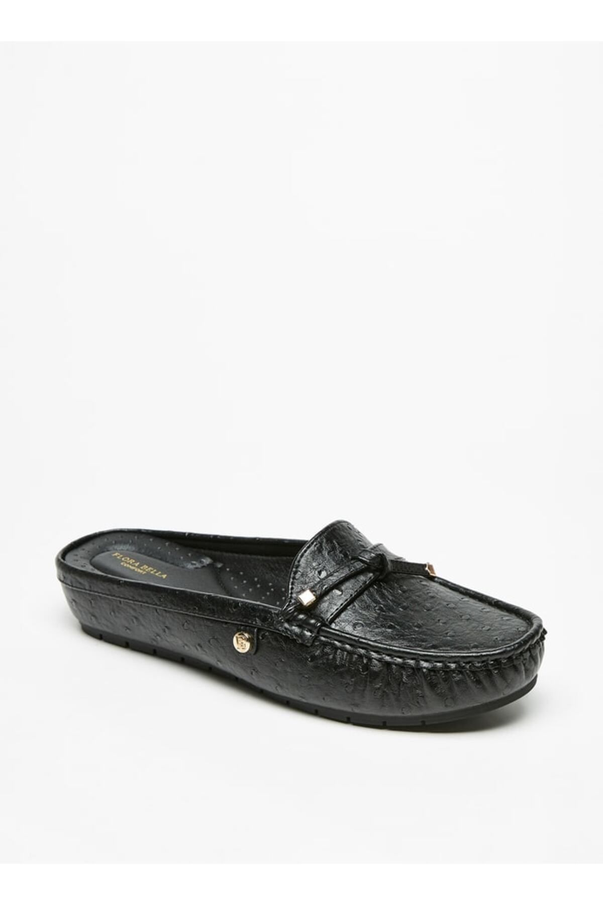 Flora Bella by Shoexpress-Textured Slip-On Mules with Knot Accent 1
