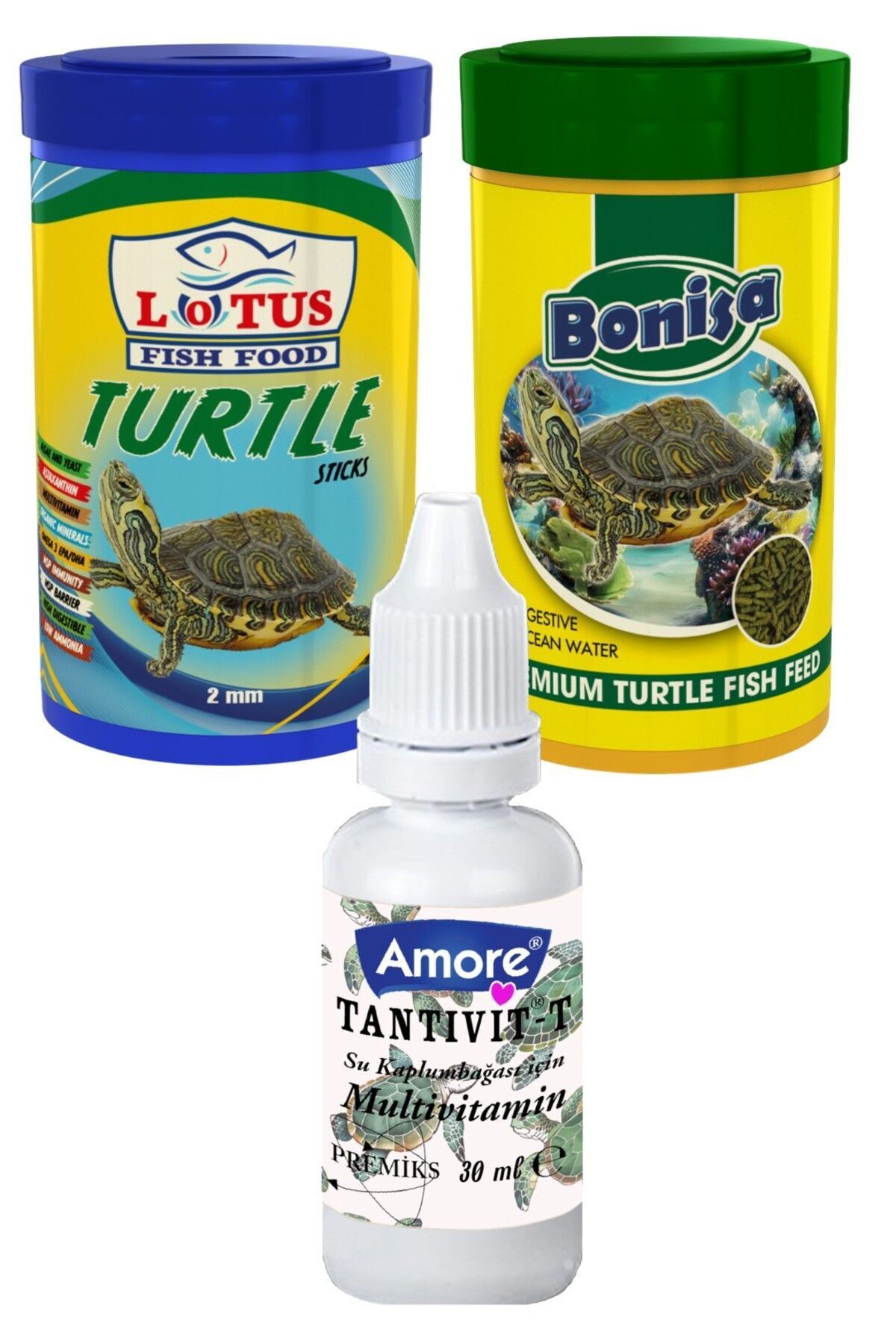 Lotus Turtle Food Sticks 100ml, Bonisa 100ml Su Kaplumbağası Yüzen Yemi, Multivitamin