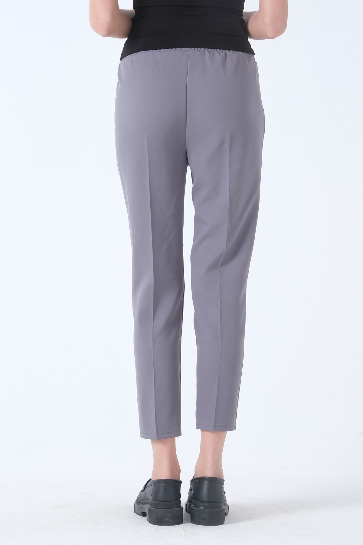 Feminist-Pantaloni cu elastic cu talie înaltă Gri3101101 5