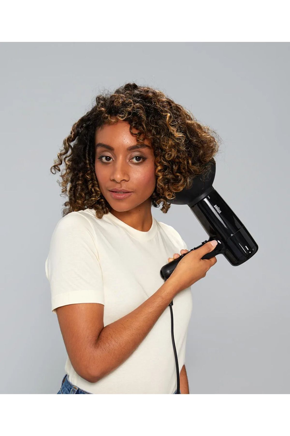Braun-Hair Dryer 2200 W, 2 Tools, Large Diffuser & Nozzle, Pivot Cord Guard, Ionic function HD225SDE 4