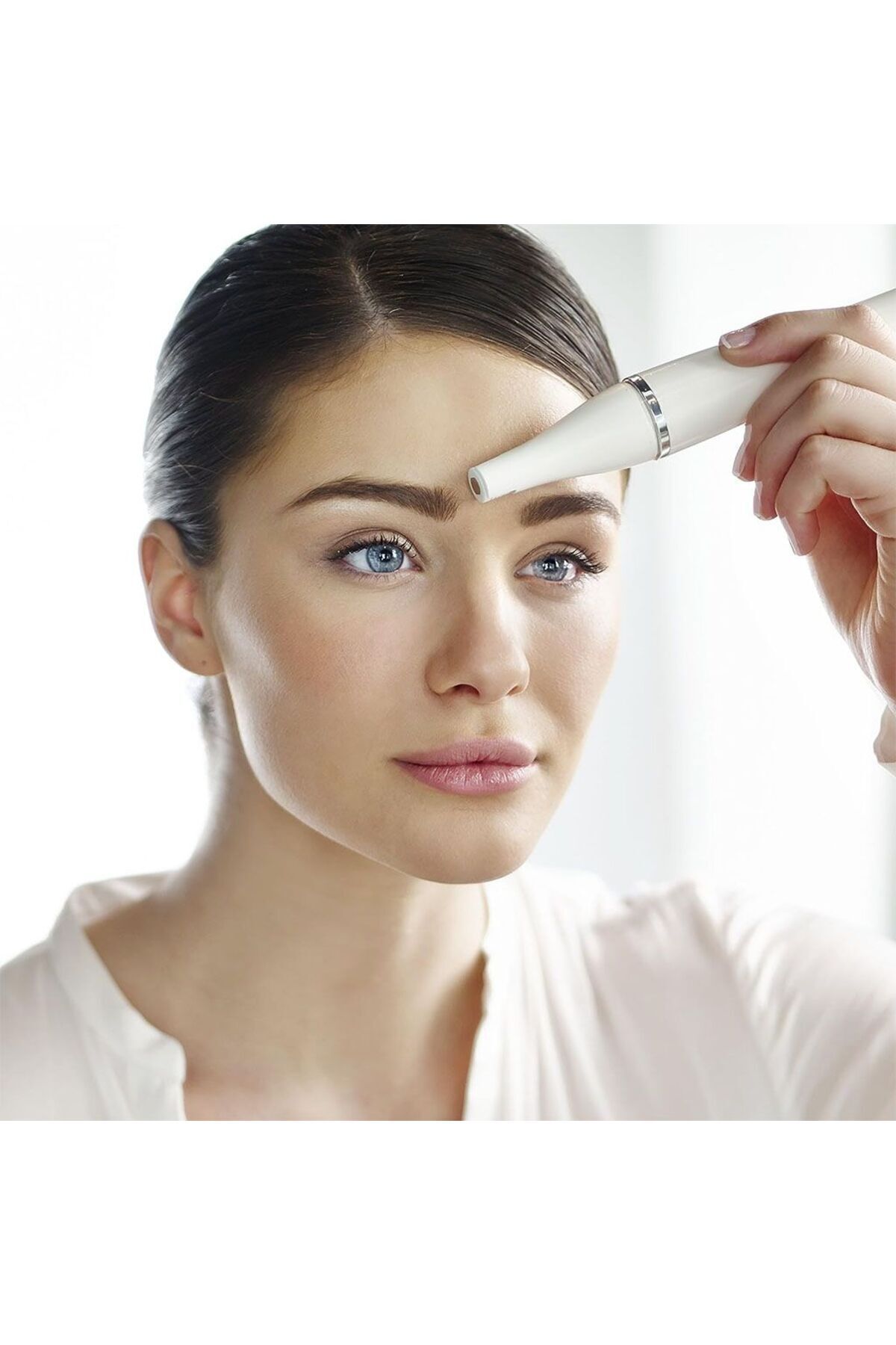 Braun-جهاز إزالة شعر الوجه ومنظف الوجه SE 830 + مرآة مضاءة وحقيبة تجميل، أبيض 7