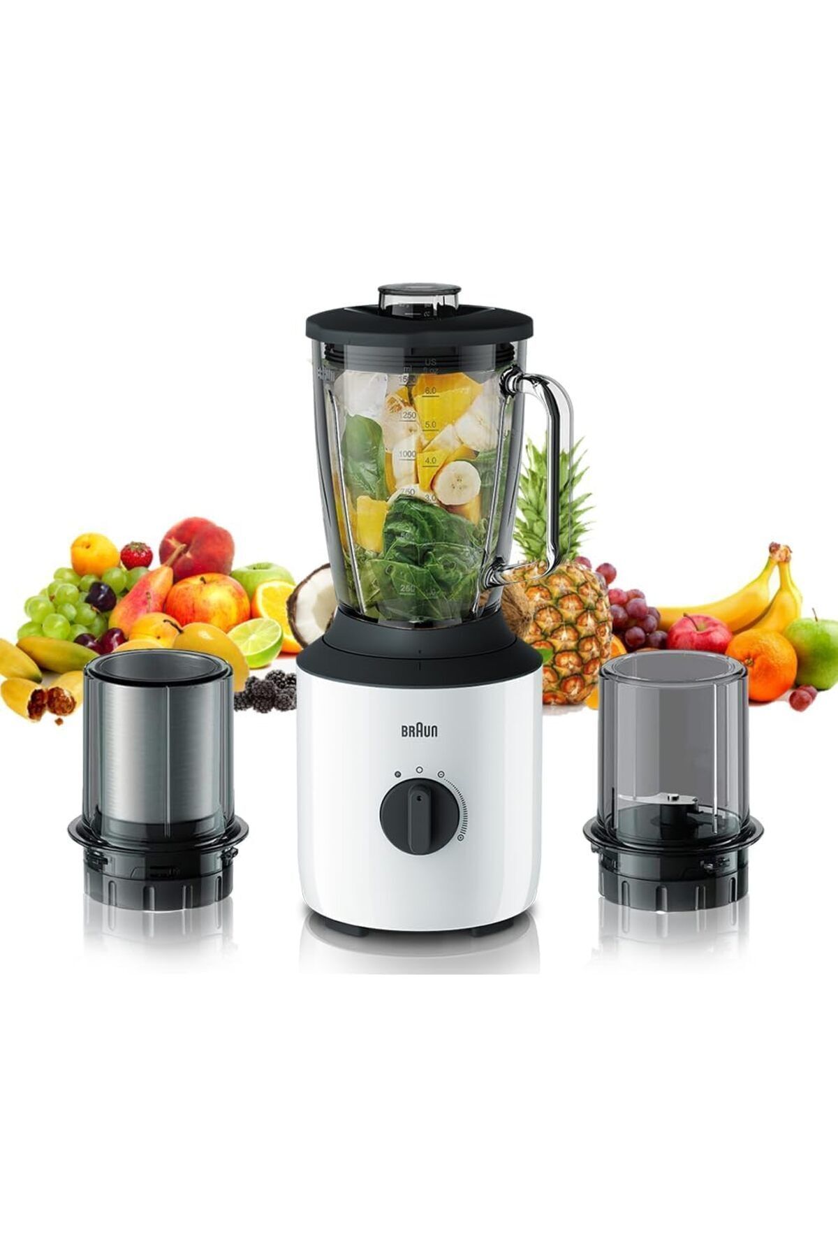 Braun-Glass Jug Blender 800W, 1.5L, TriAction, Variable speed & pulse, Thermo Resistant - JB 3173 1