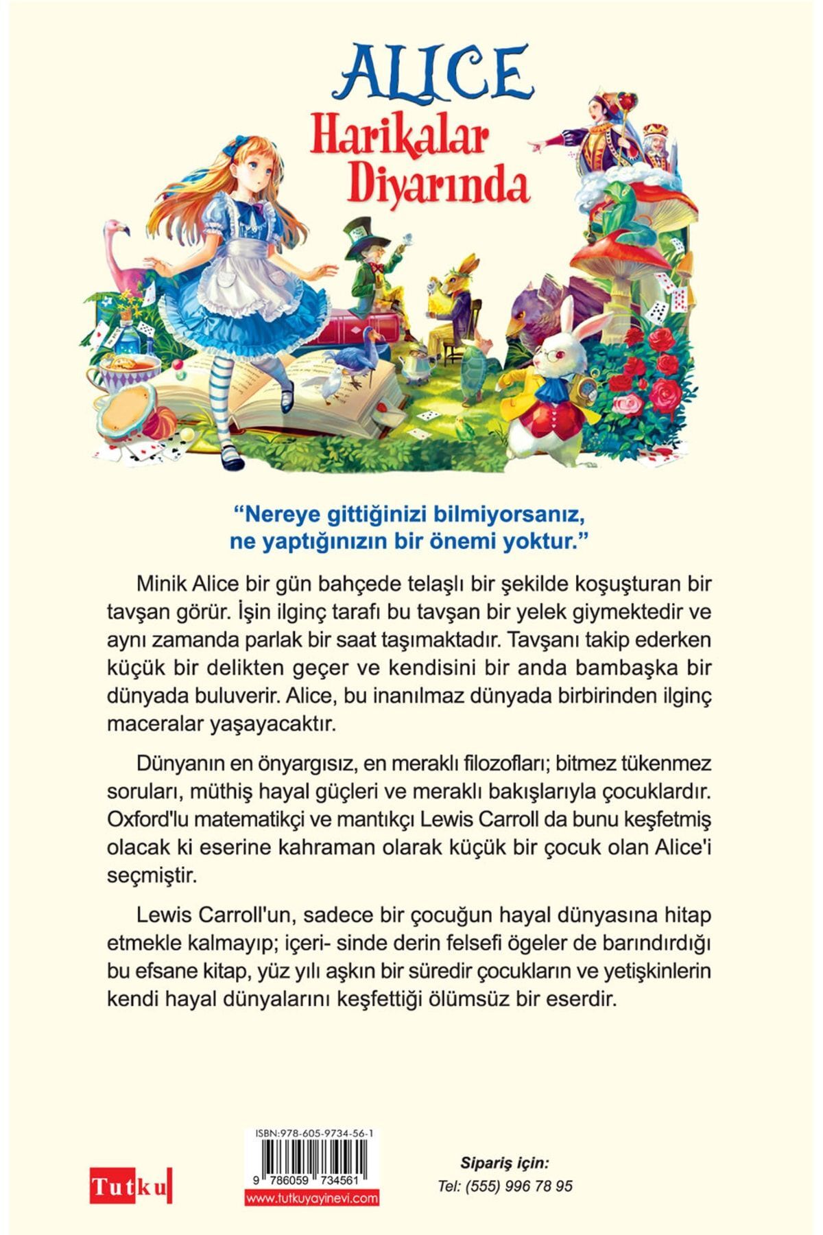 Tutku Yayınevi Alice Harikalar Diyarında - (144 SAYFA) Lewis Carroll, Çocuk Klasik, Hikaye, Öykü fotoğrafı 2 (önizleme)
