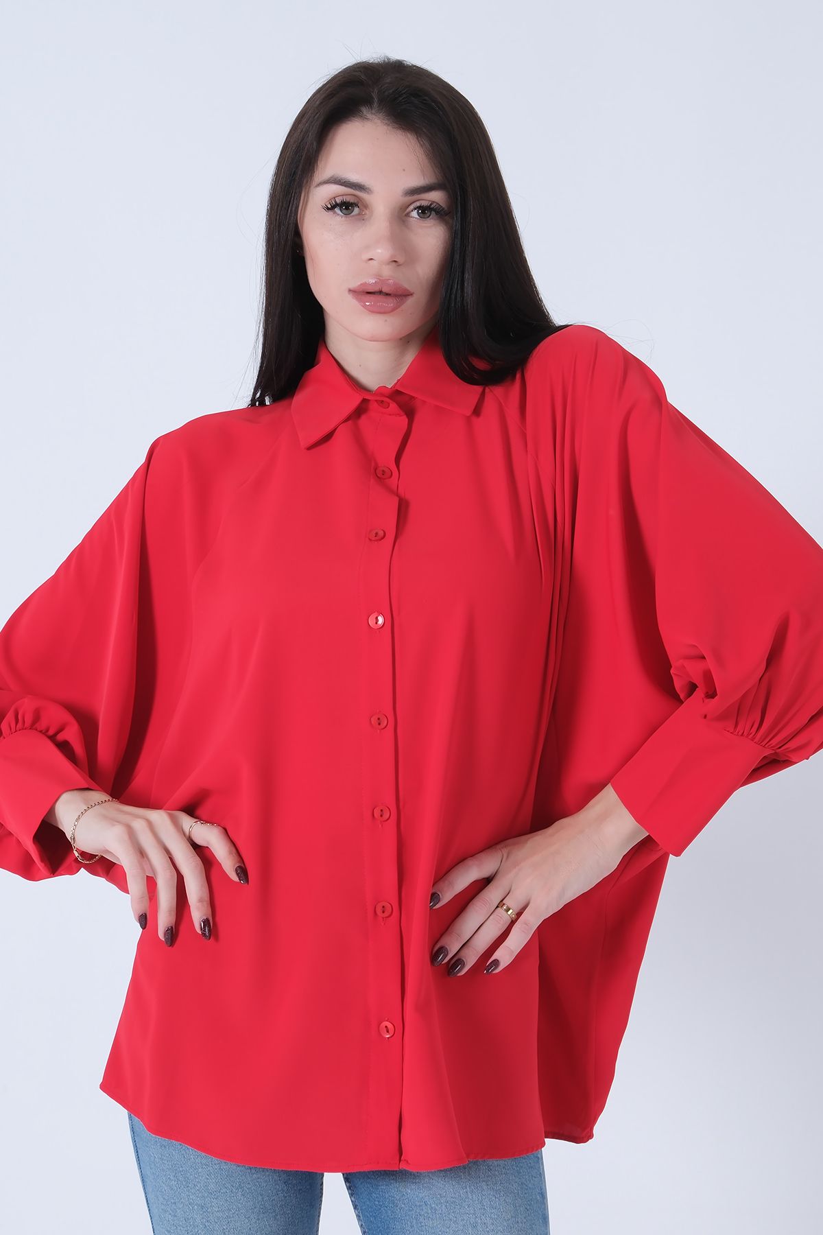 Feminist-Judge Collar Oversize Shirt Red3972822 3