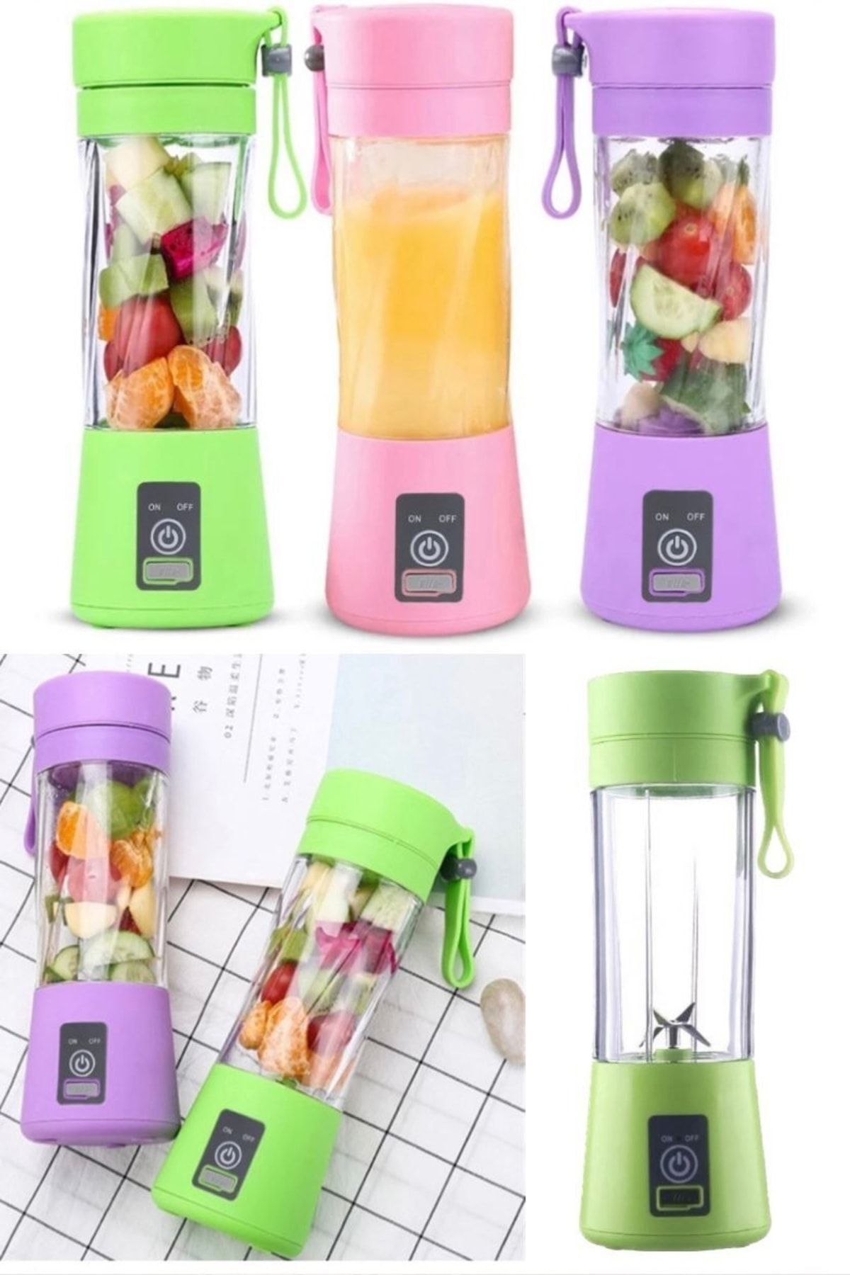 teknotrust 250 - 499 ml Mixer 380 Ml Detox Mixer Taşınabilir Shaker Termos 380 Ml Smoothie Blenderı Ice Coffee