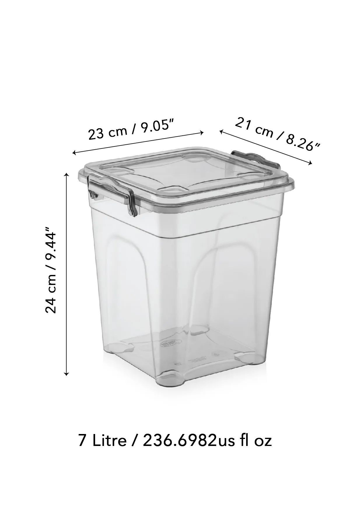 Meleni Home-4-Piece Mega Size Lockable Lid Flour and Bowl Storage Container - Erzak Container - Pantry Material Box 4x7 Lt 4