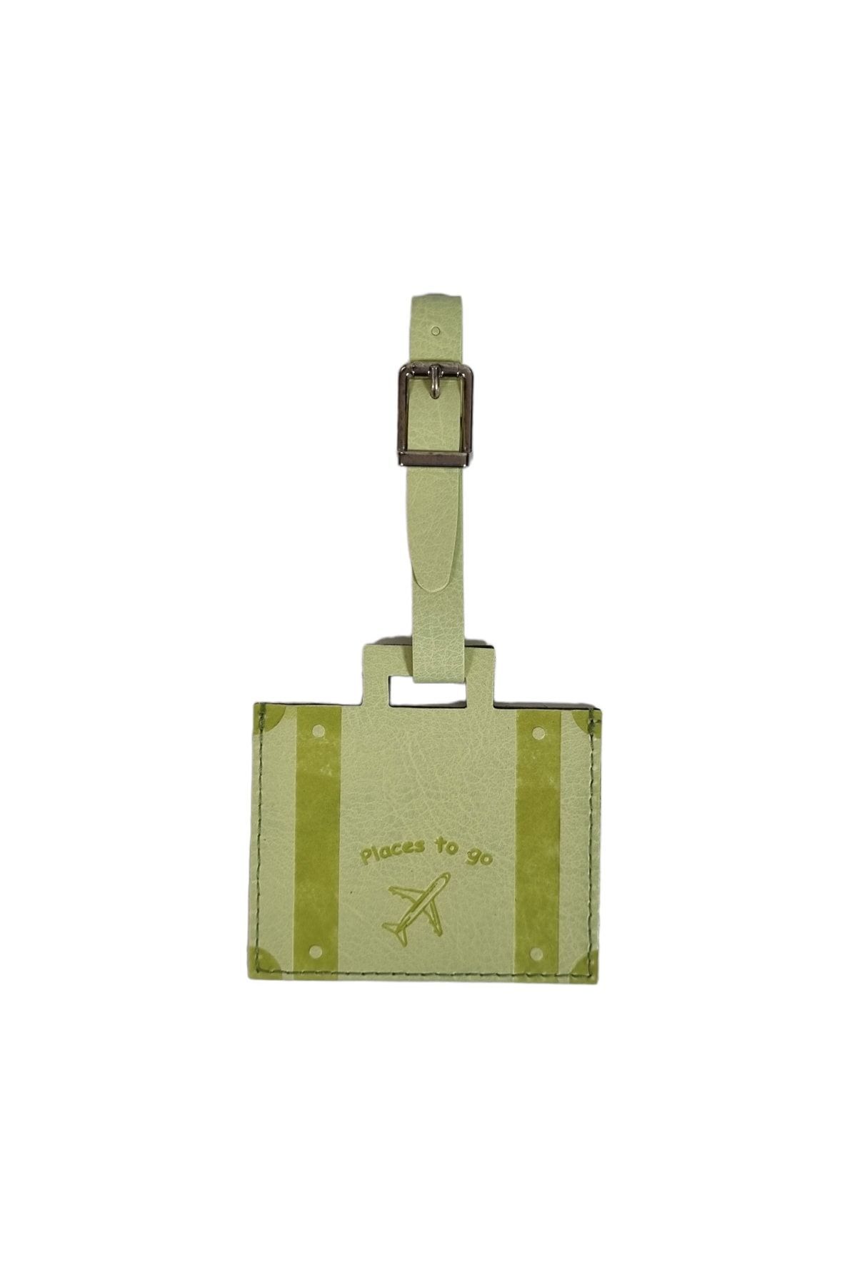 Acar Giza Vegan Leather Luggage Suitcase Label Pistachio Green