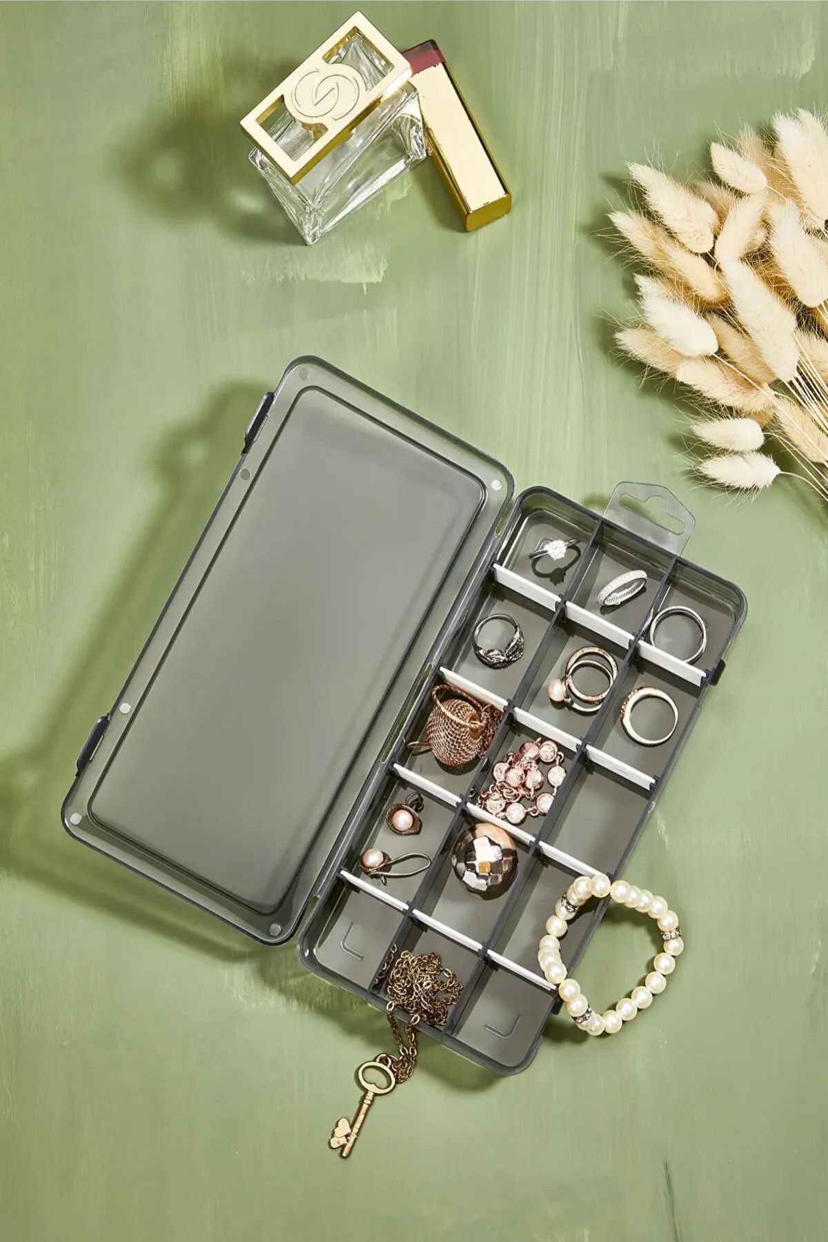 MİS KİTCHEN-15 Compartment Jewelry Box with Lid - Organizer - Organizer with Adjustable Compartments 2